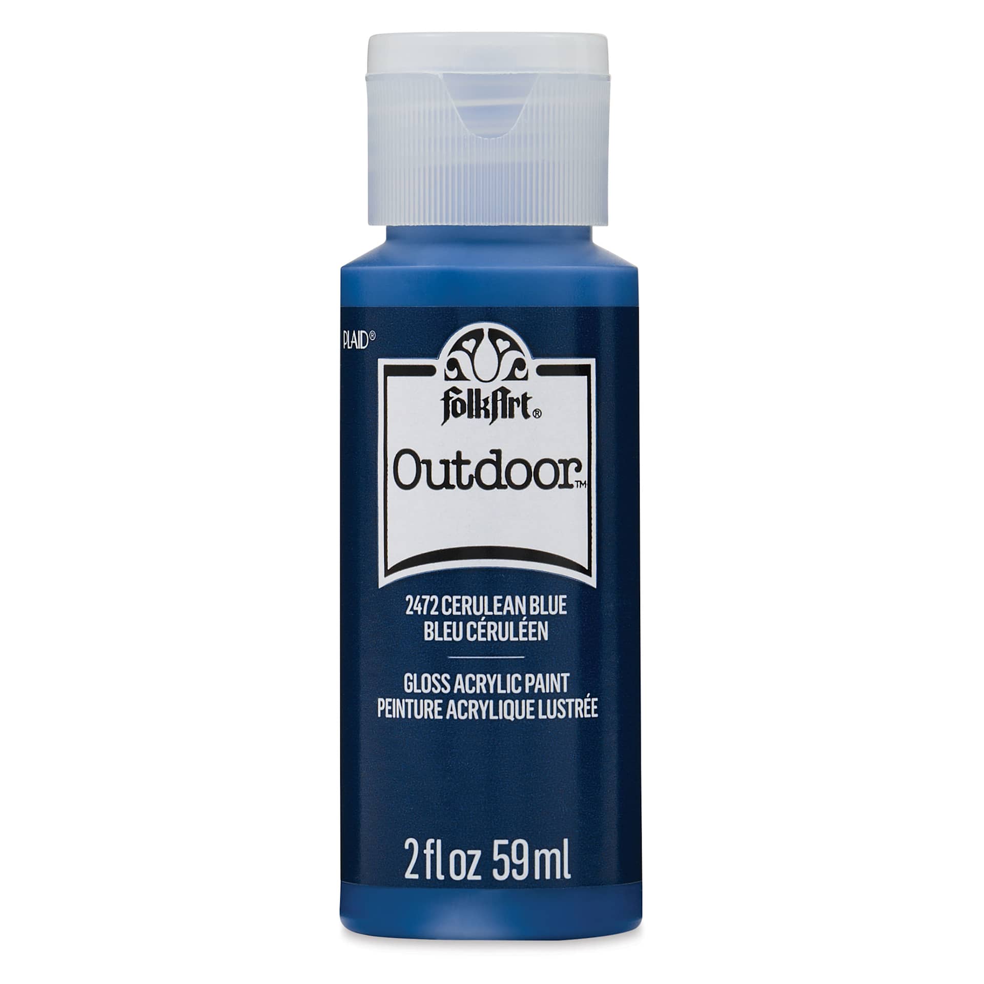 FolkArt Outdoor Acrylic Paint - Cerulean Blue, 2 oz, Bottle