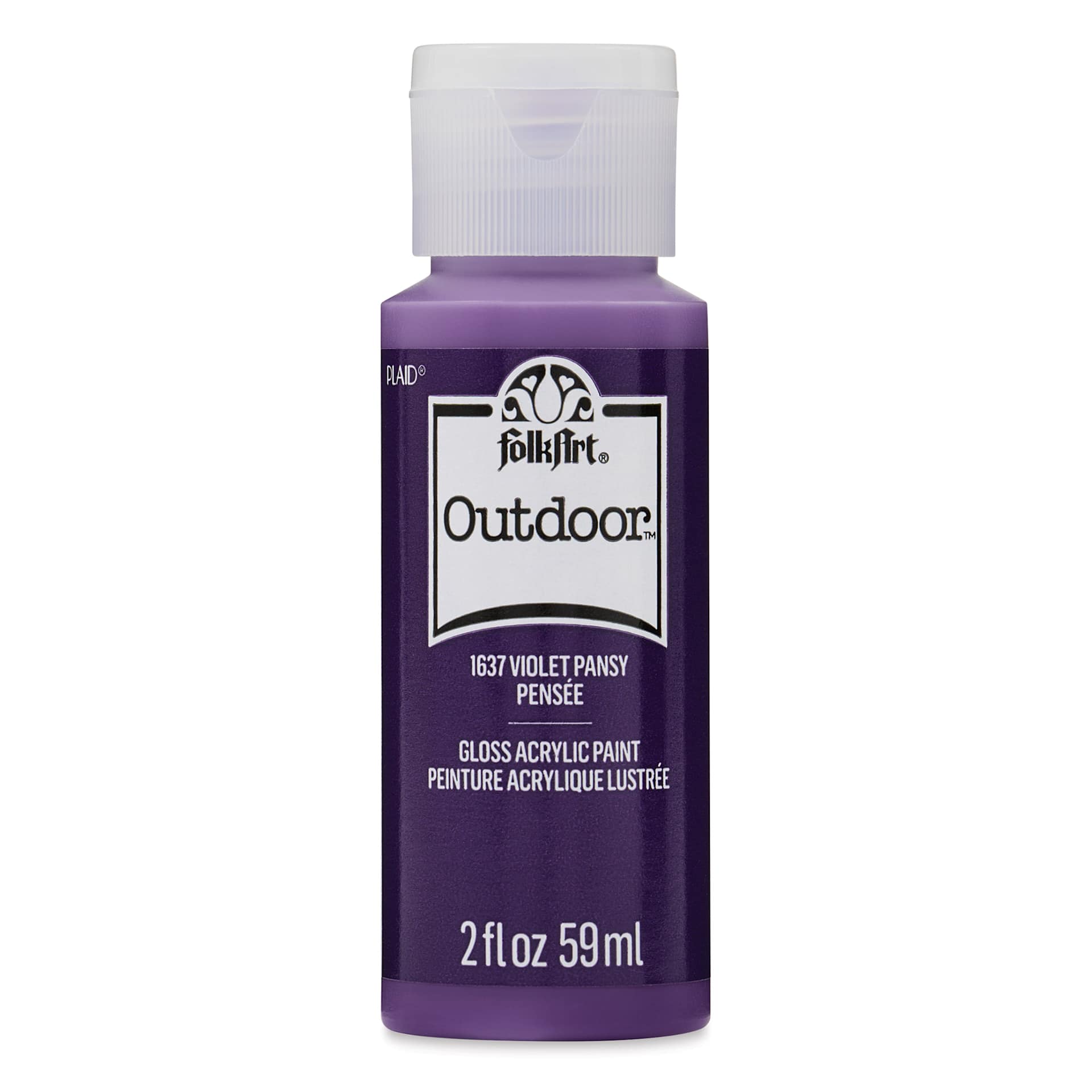 FolkArt Outdoor Acrylic Paint - Violet Pansy, 2 oz, Bottle