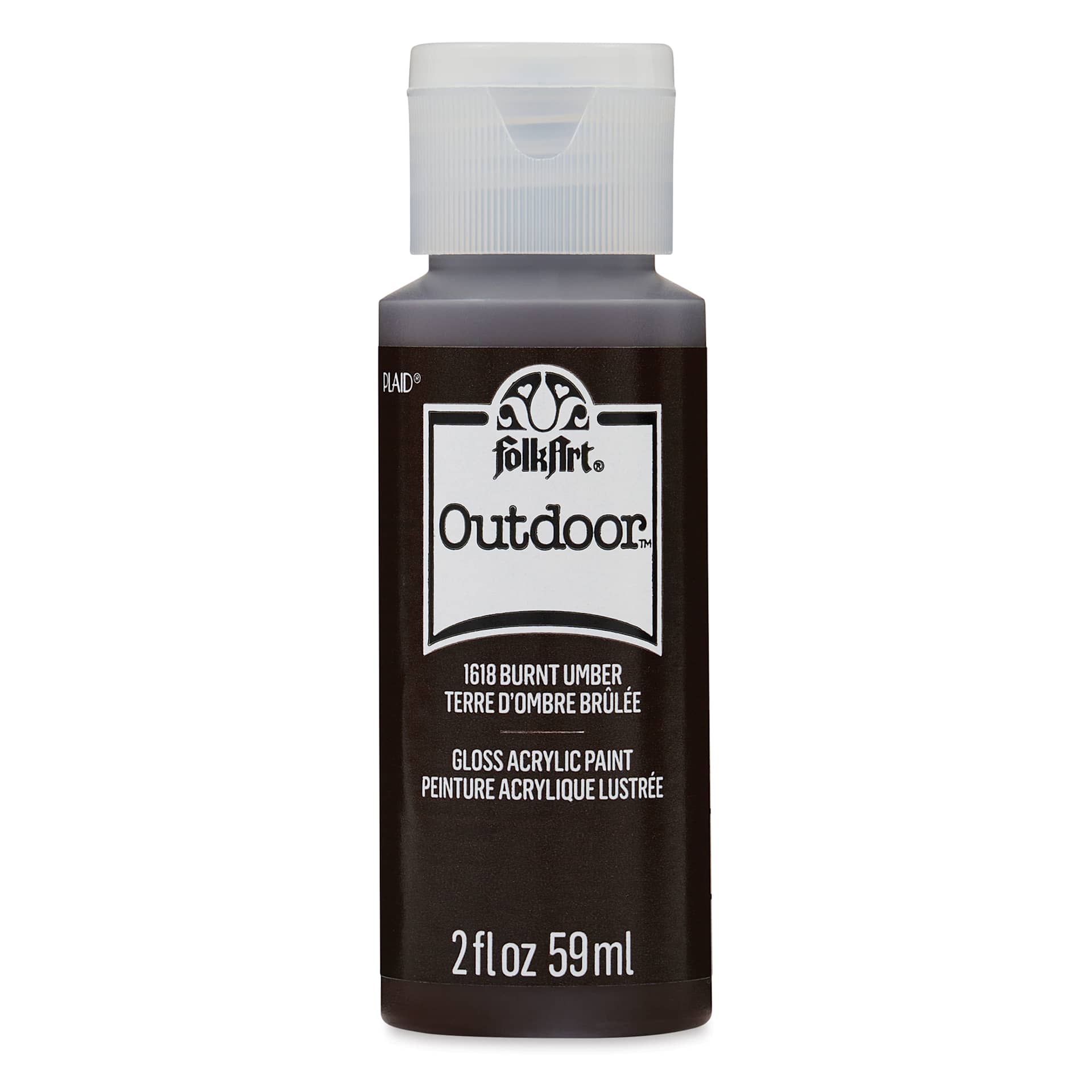 FolkArt Outdoor Acrylic Paint - Burnt Umber, 2 oz, Bottle