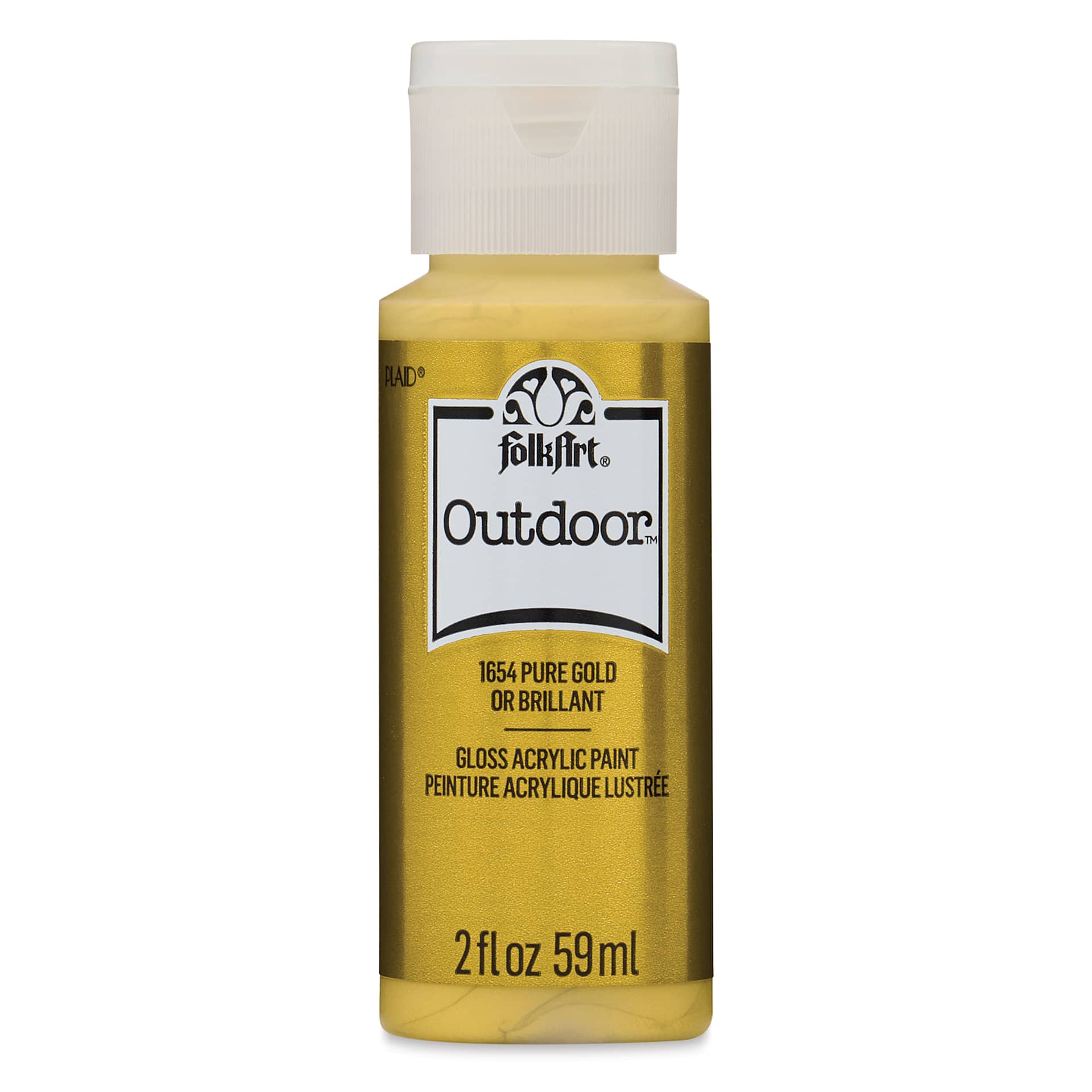 FolkArt Outdoor Acrylic Paint - Metallic Pure Gold, 2 oz, Bottle