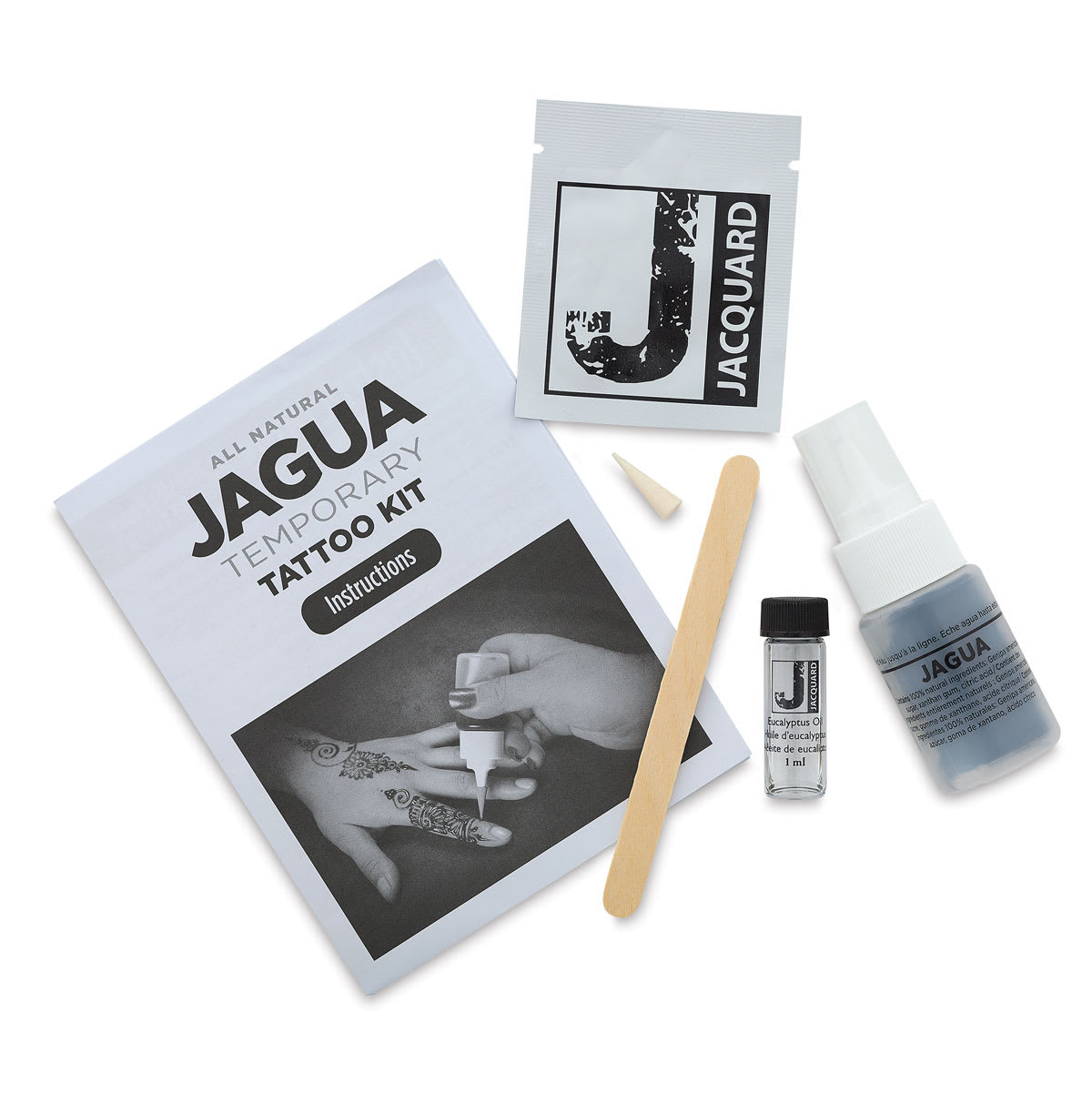 Temporary Tattoo Body Art Kit - Components of Kit shown
