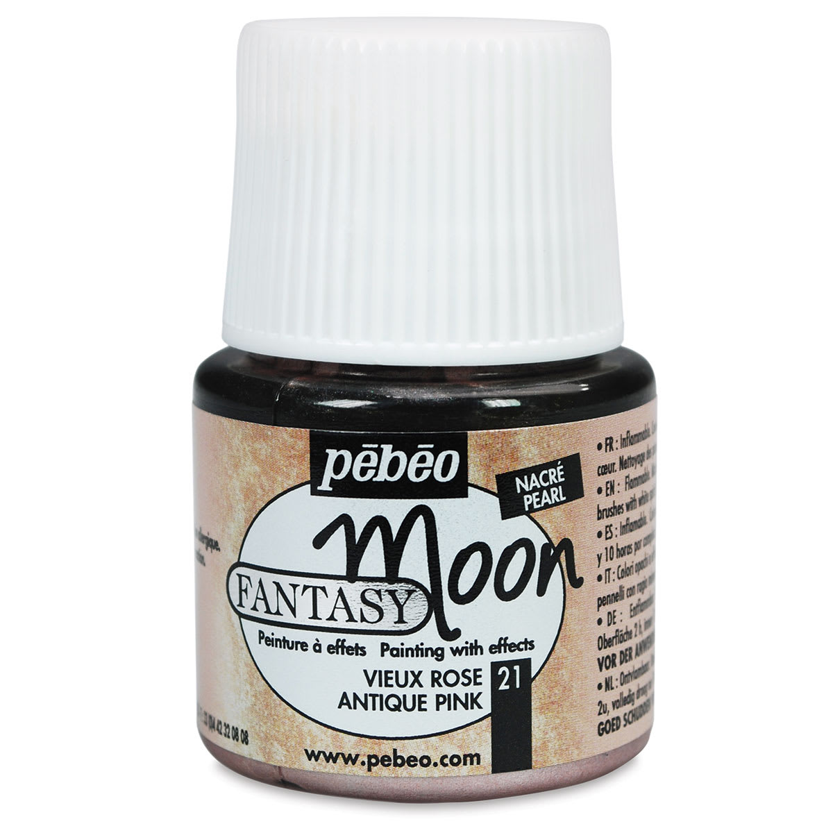 Pebeo Fantasy Moon Paints - Antique Pink, 45 ml bottle