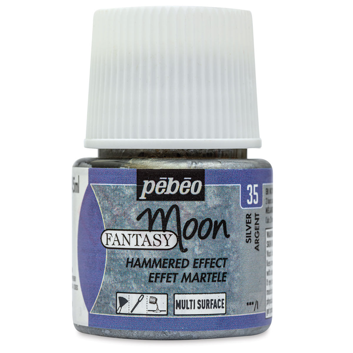 Pebeo Fantasy Moon Paints - Silver, 45 ml bottle