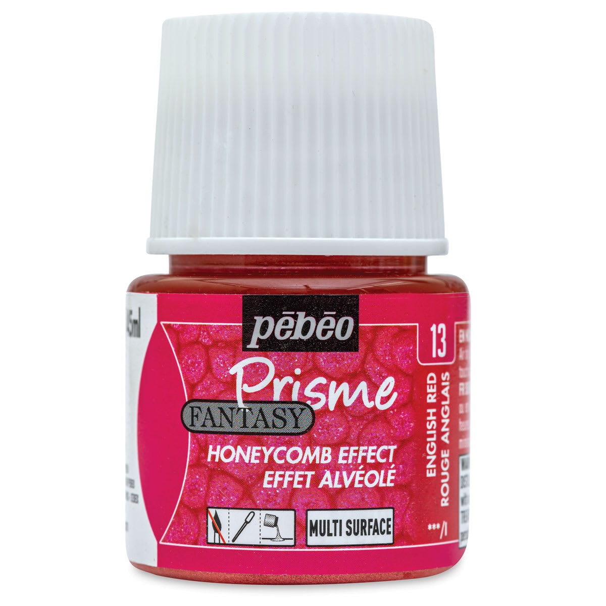 Pebeo Fantasy Prisme Paints - English Red, 45 ml bottle