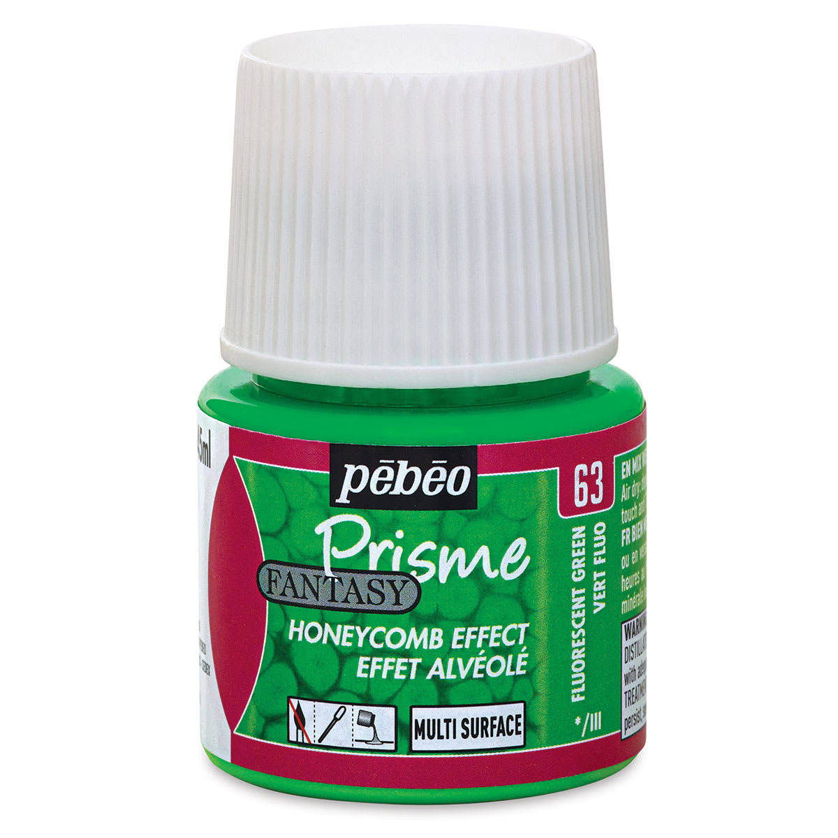 Pebeo Fantasy Prisme Paint - Fluorescent Green, 45 ml, Bottle