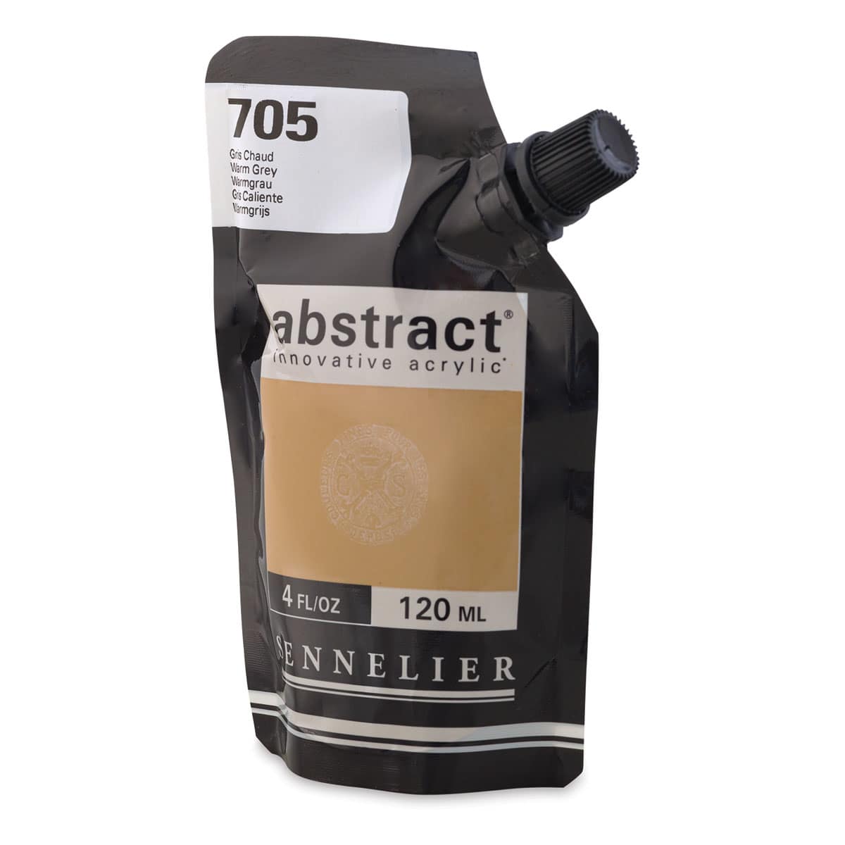 Sennelier Abstract Acrylic - Warm Grey, 120 ml pouch side view