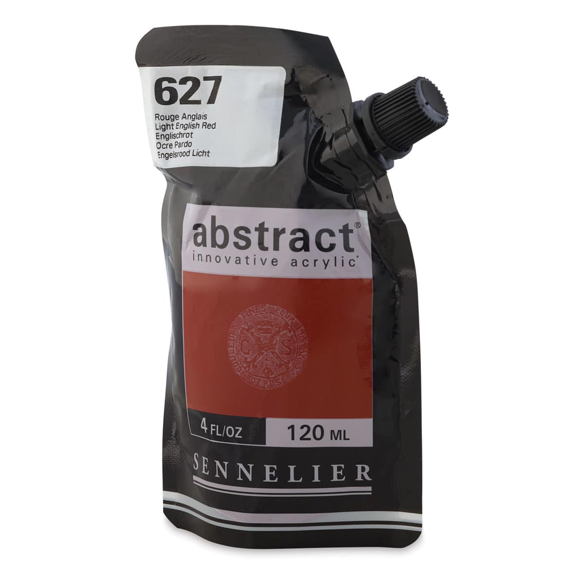 Sennelier Abstract Acrylic - Light English Red, 120 ml pouch side view