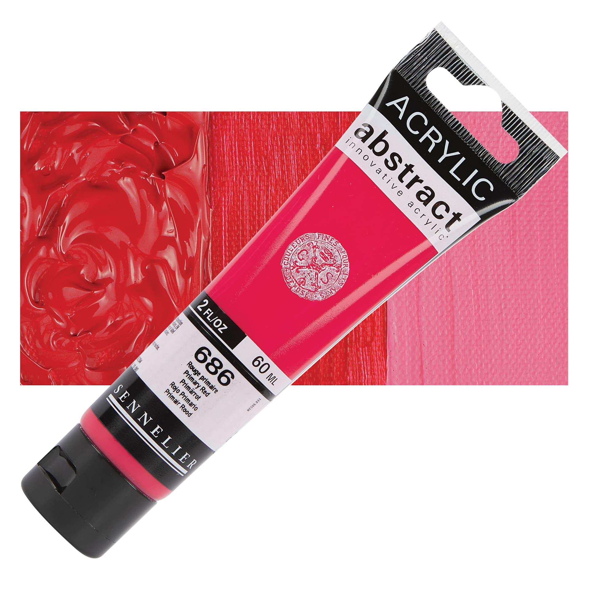 Sennelier Abstract Acrylic - Primary Red, 60 ml tube and swatch