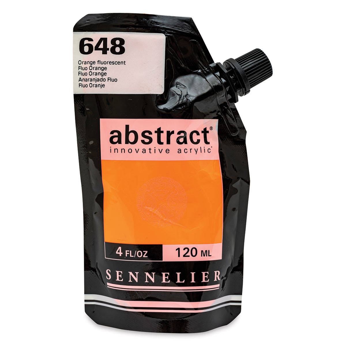Sennelier Abstract Acrylic - Fluorescent Orange, 120 ml pouch