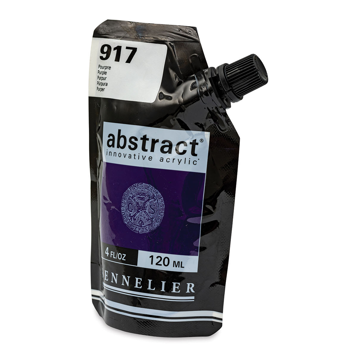 Sennelier Abstract Acrylic - Purple, 120 ml pouch side view