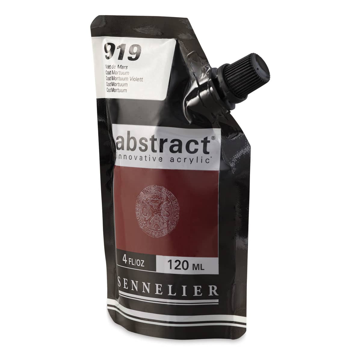 Sennelier Abstract Acrylic - Caput Mortuum, 120 ml pouch side view