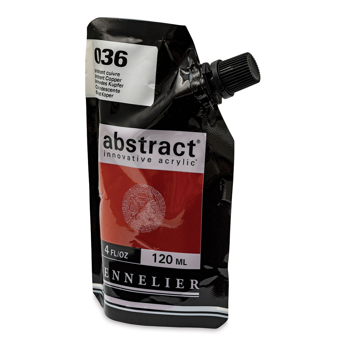 Sennelier Abstract Acrylic - Iridescent Copper, 120 ml pouch back