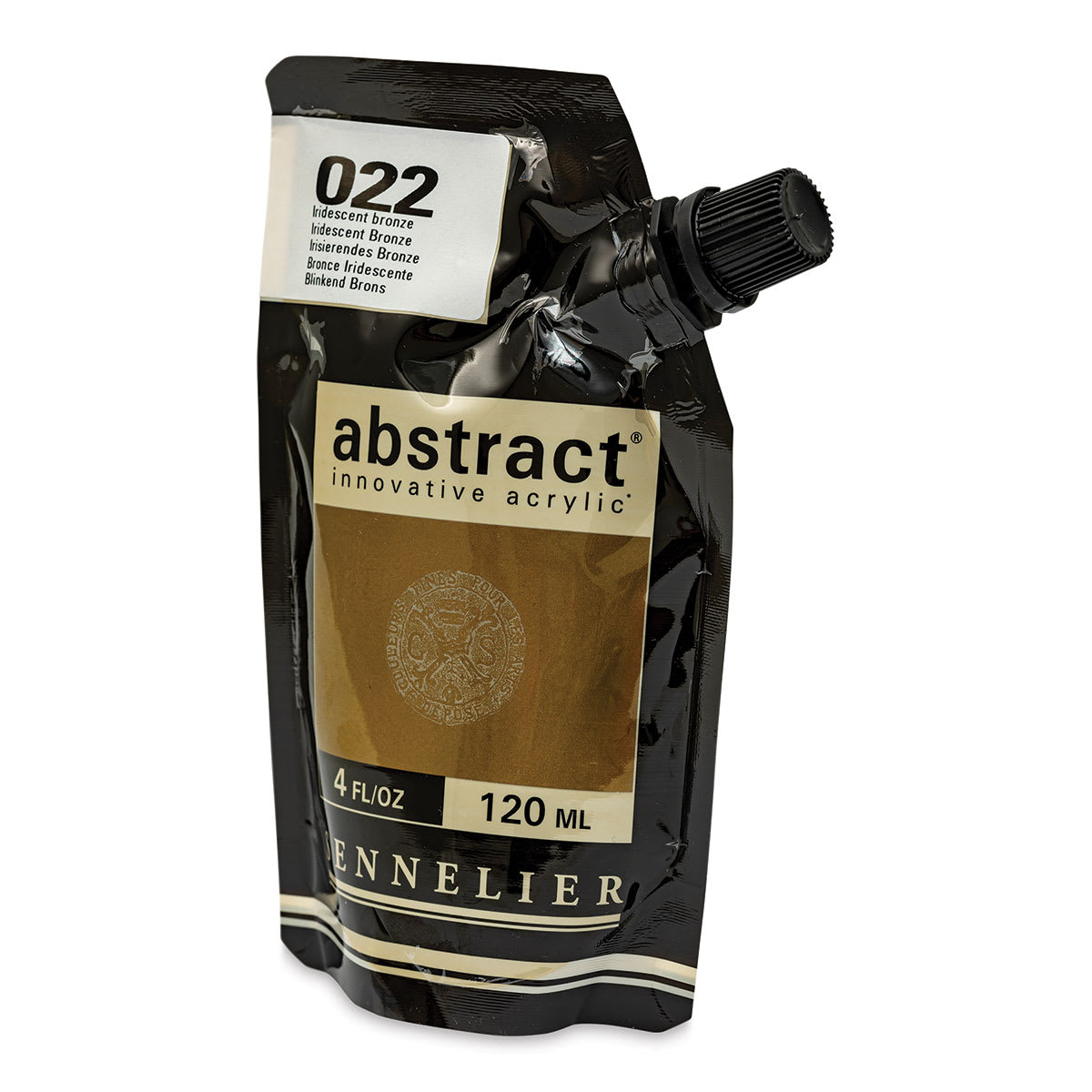 Sennelier Abstract Acrylic - Iridescent Bronze, 120 ml pouch side view