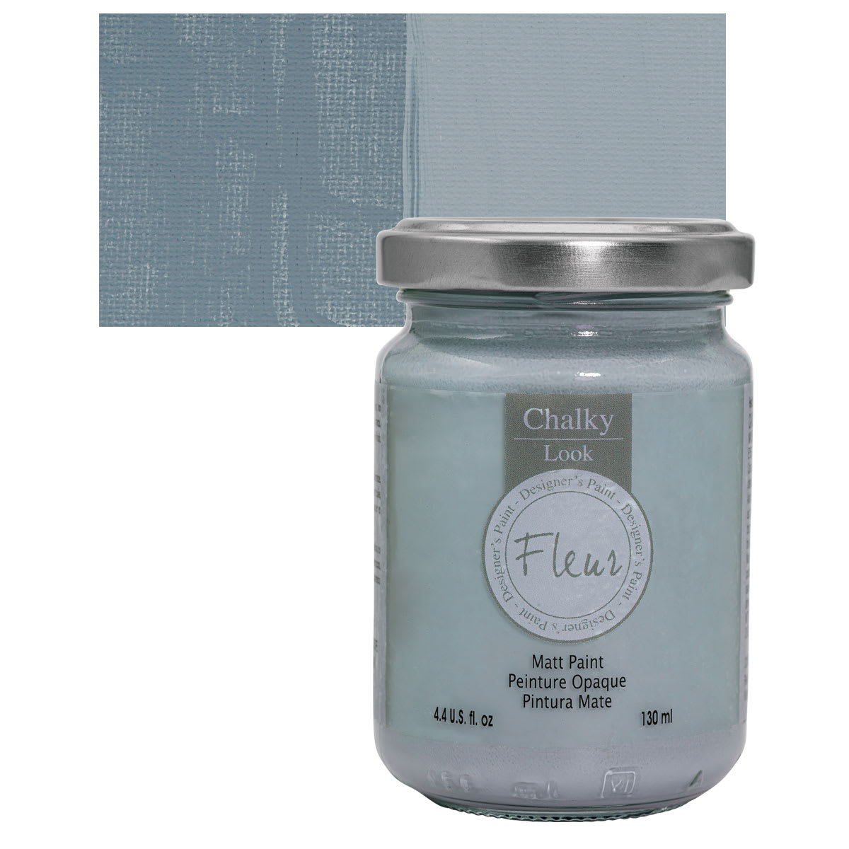 Fleur Chalky Look Paint - French Mood, 4.4 oz jar and swatch
