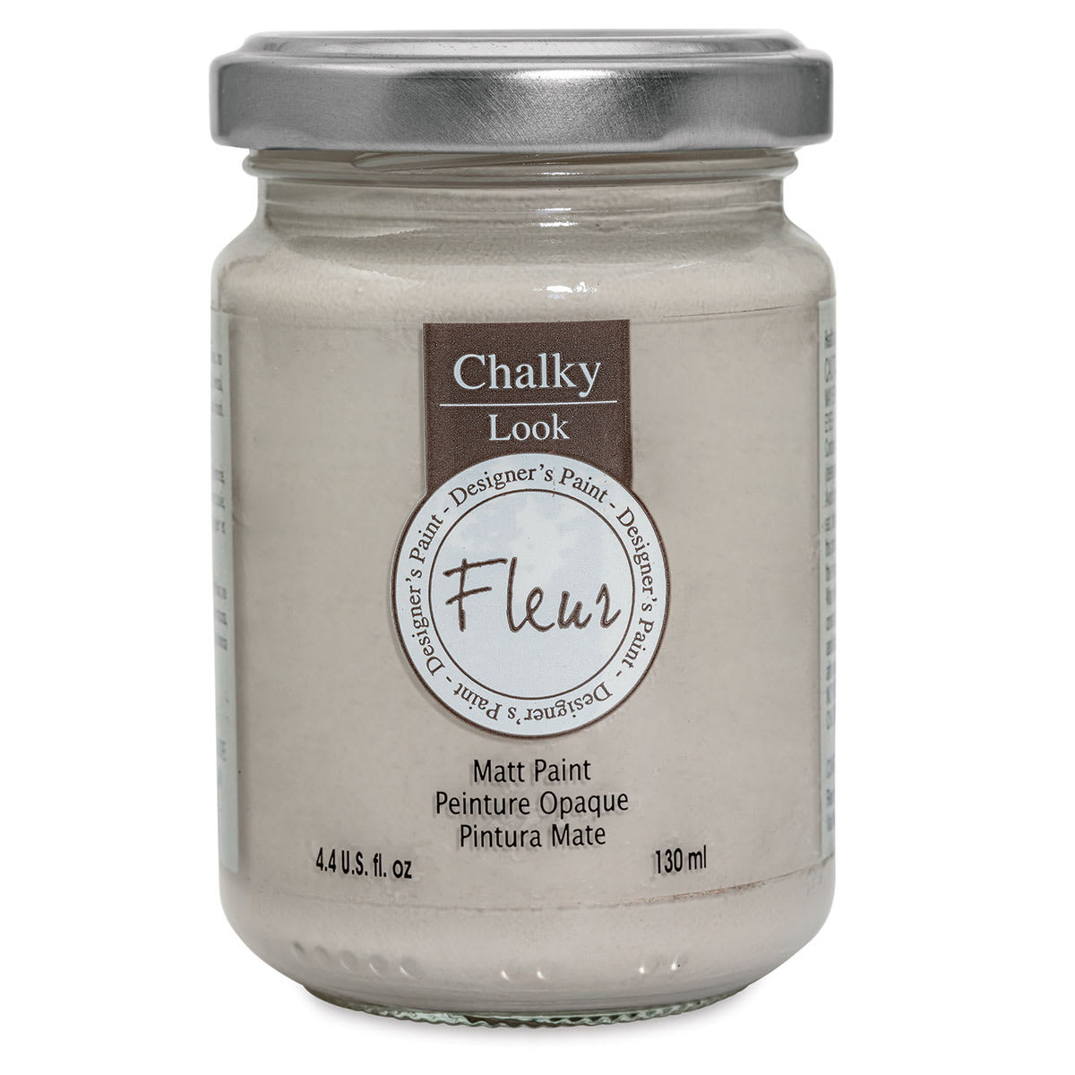 Fleur Chalky Look Paint - Greige, 4.4 oz jar