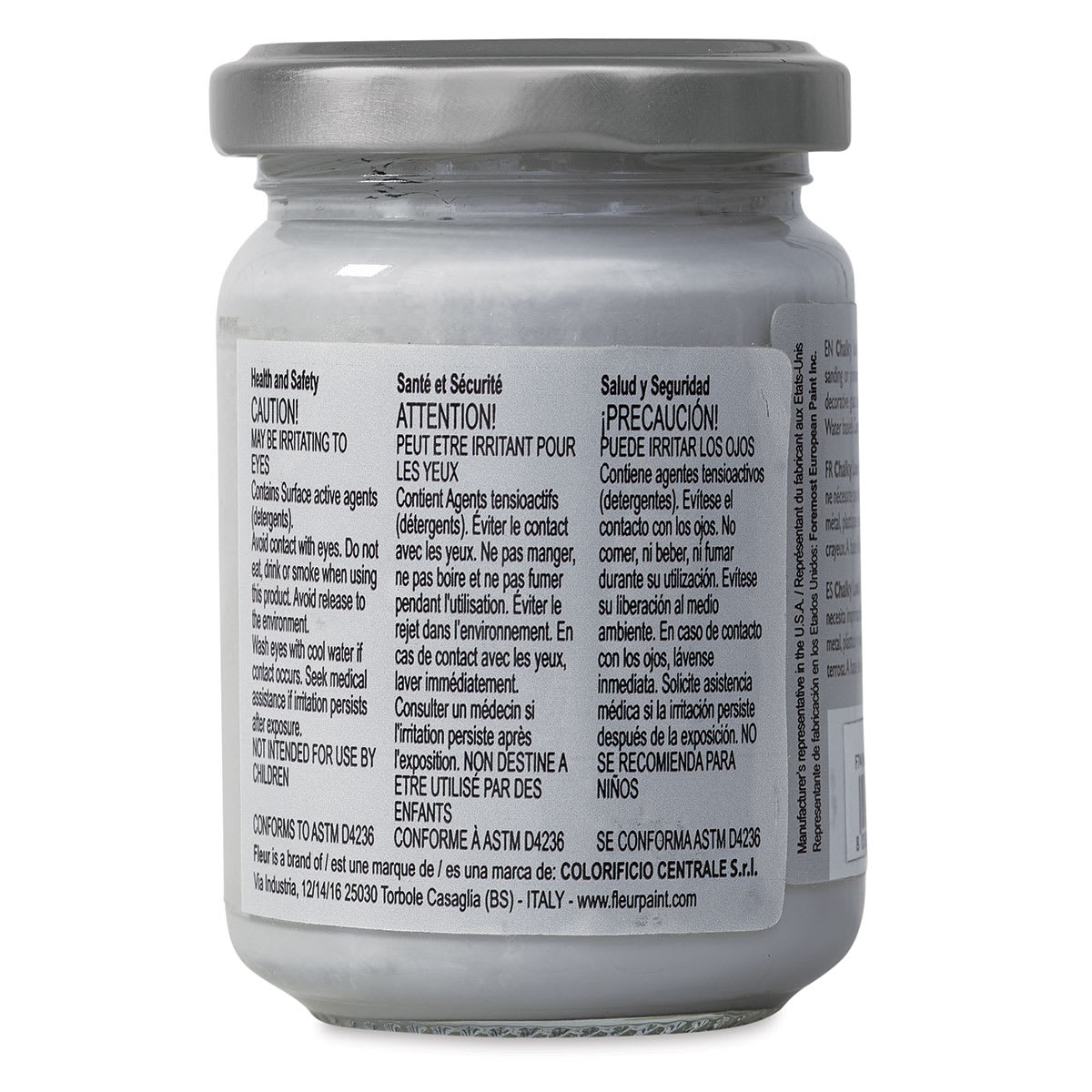 Fleur Chalky Look Paint - New York Loft, 4.4 oz jar back