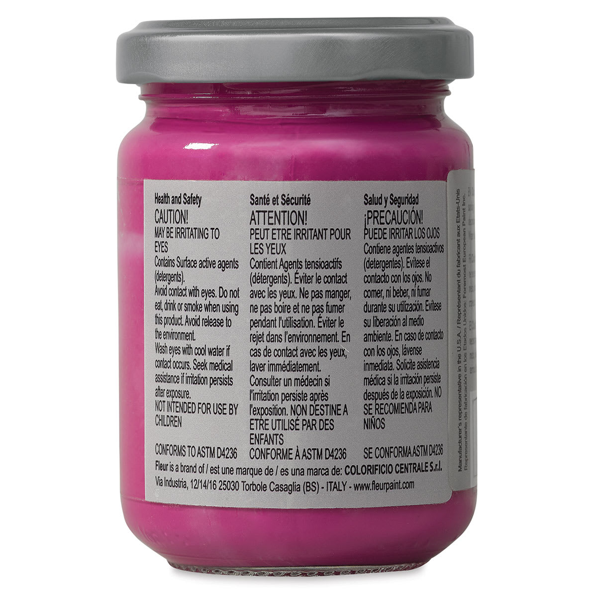 Fleur Chalky Look Paint - Crazy Horse, 4.4 oz jar side view