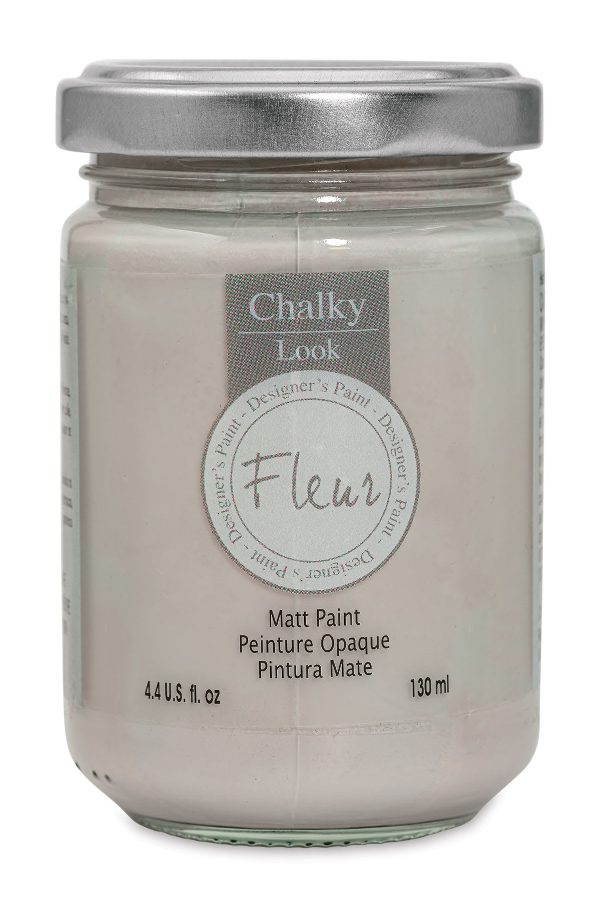 Fleur Chalky Look Paint - Dove Grey, 4.4 oz jar