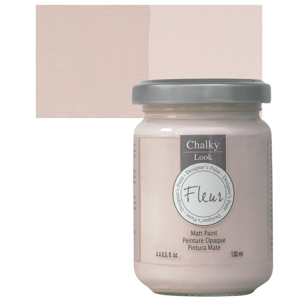 Fleur Chalky Look Paint - Magnolia, 4.4 oz jar and swatch