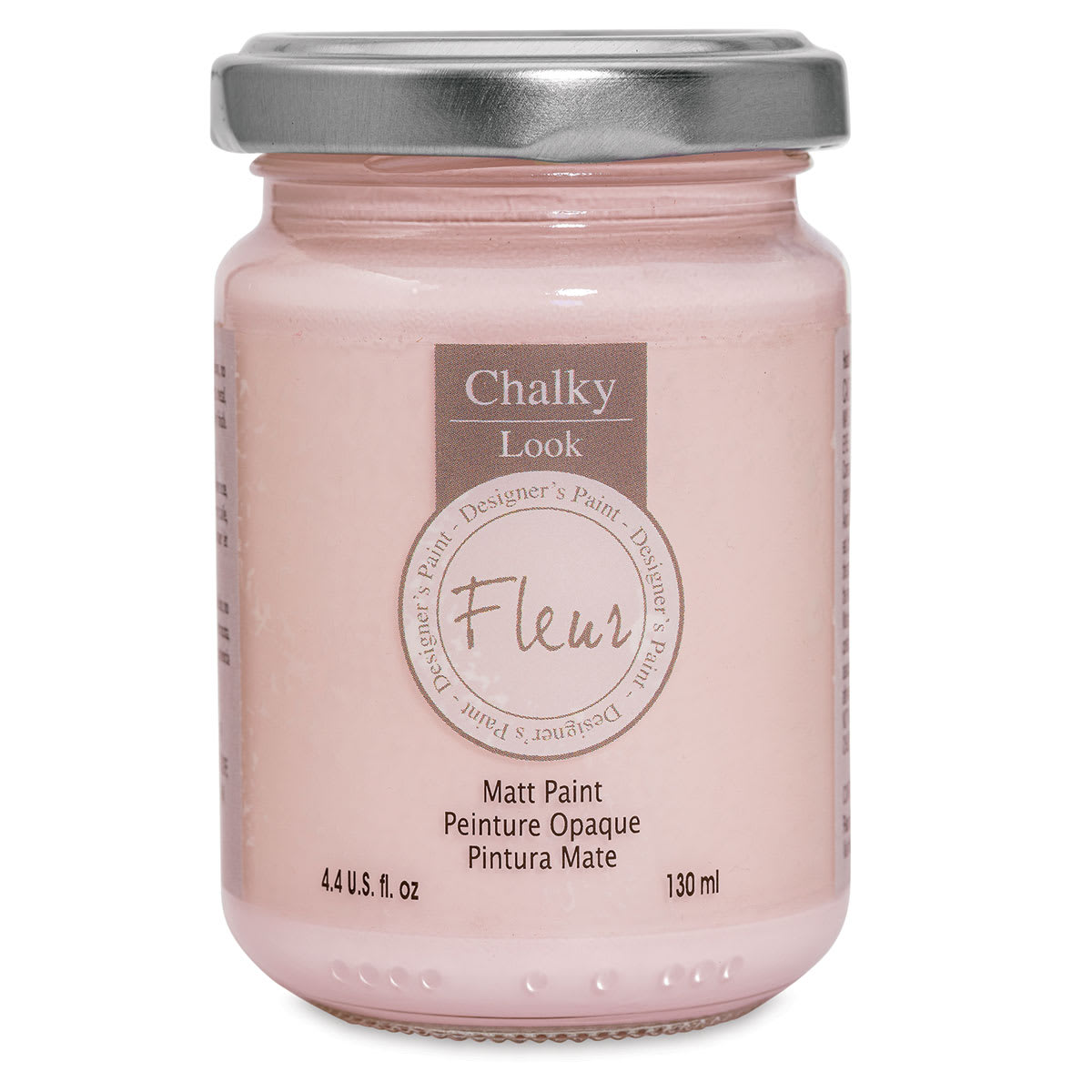 Fleur Chalky Look Paint - Pink Rococo, 4.4 oz jar