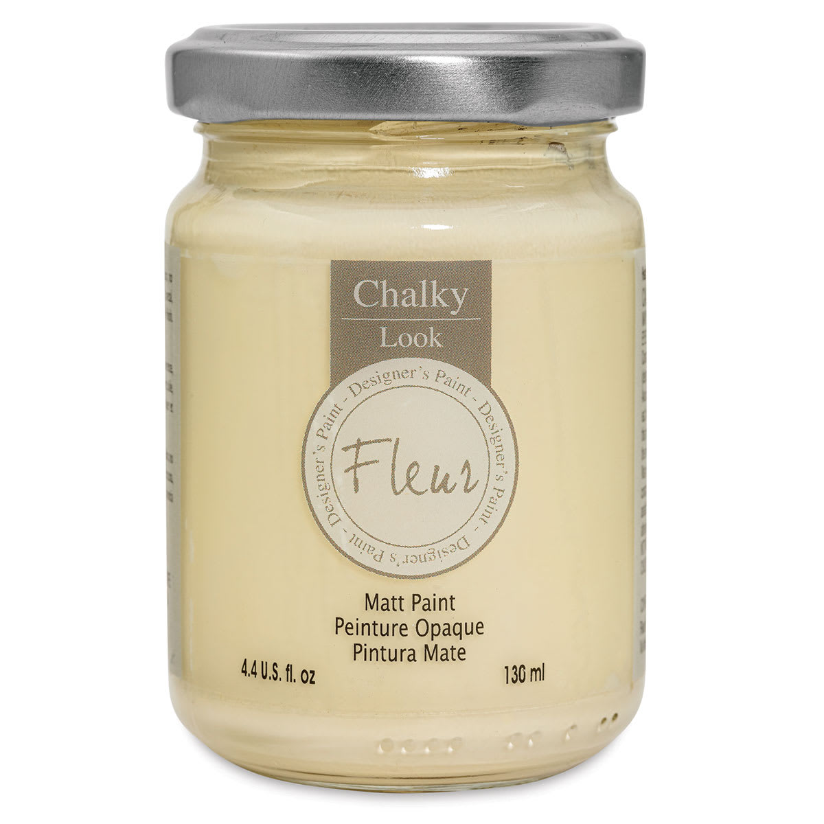 Fleur Chalky Look Paint - Banana Cream, 4.4 oz jar