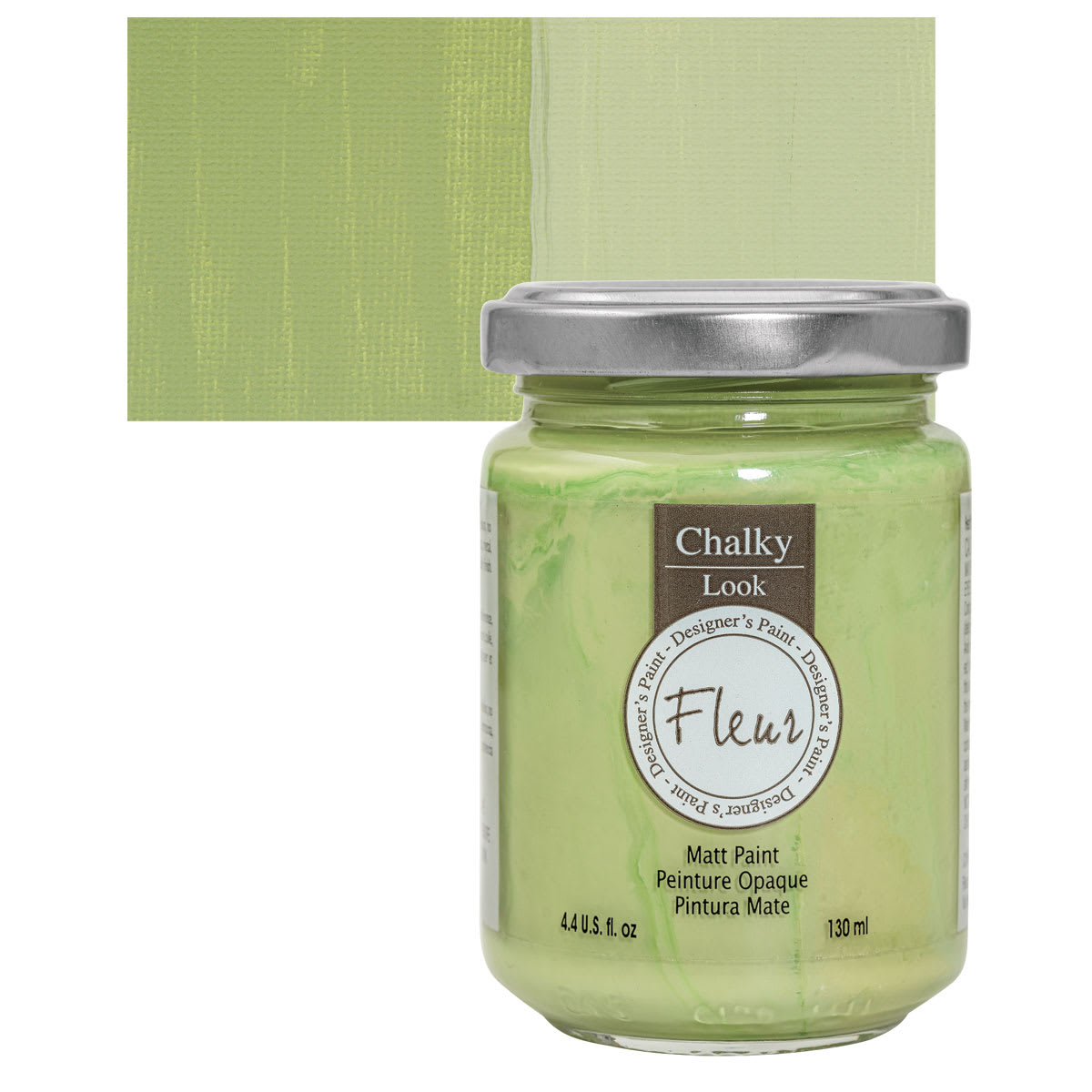 Fleur Chalky Look Paint - Bamboo, 4.4 oz jar and swatch