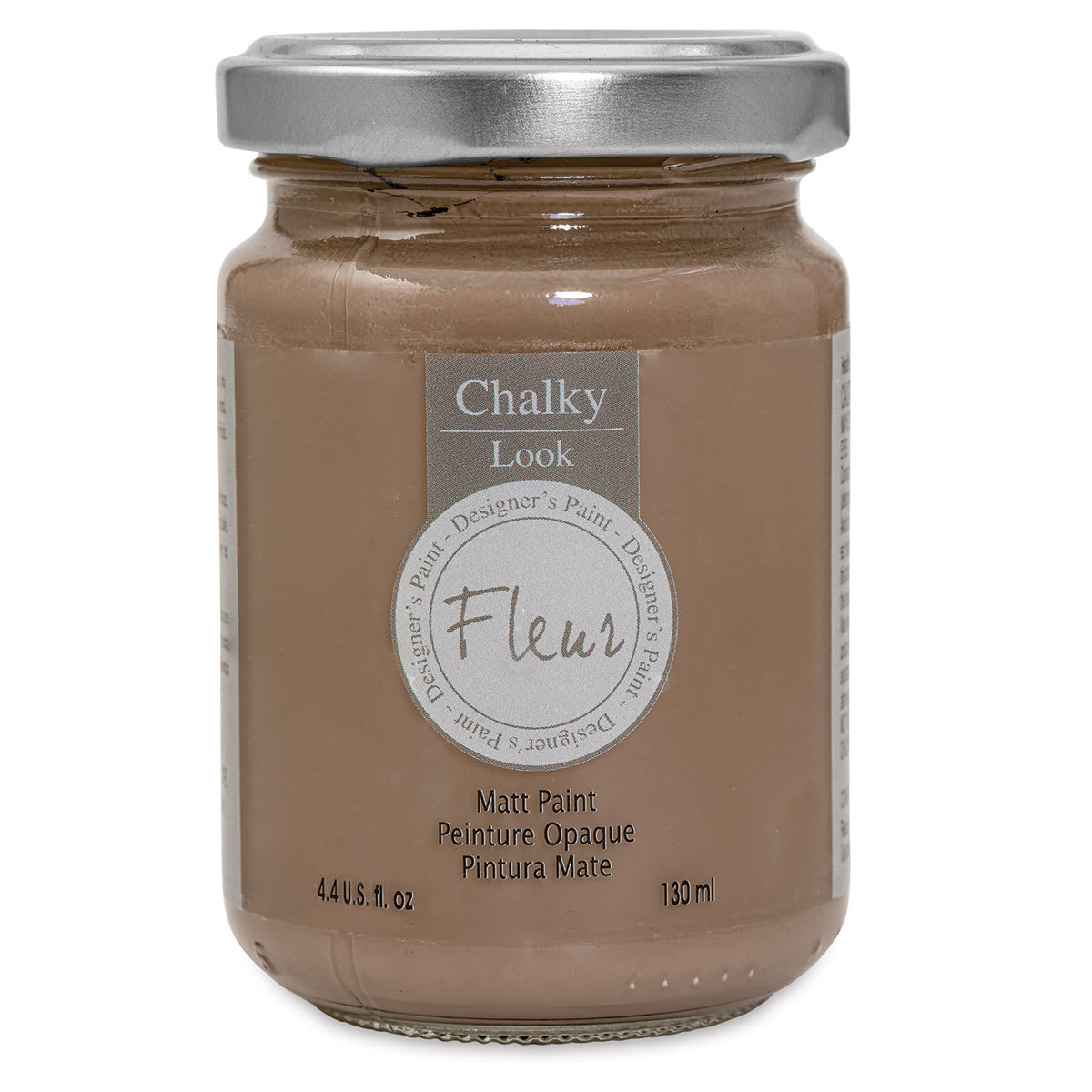 Fleur Chalky Look Paint - Chocolate Wish, 4.4 oz jar