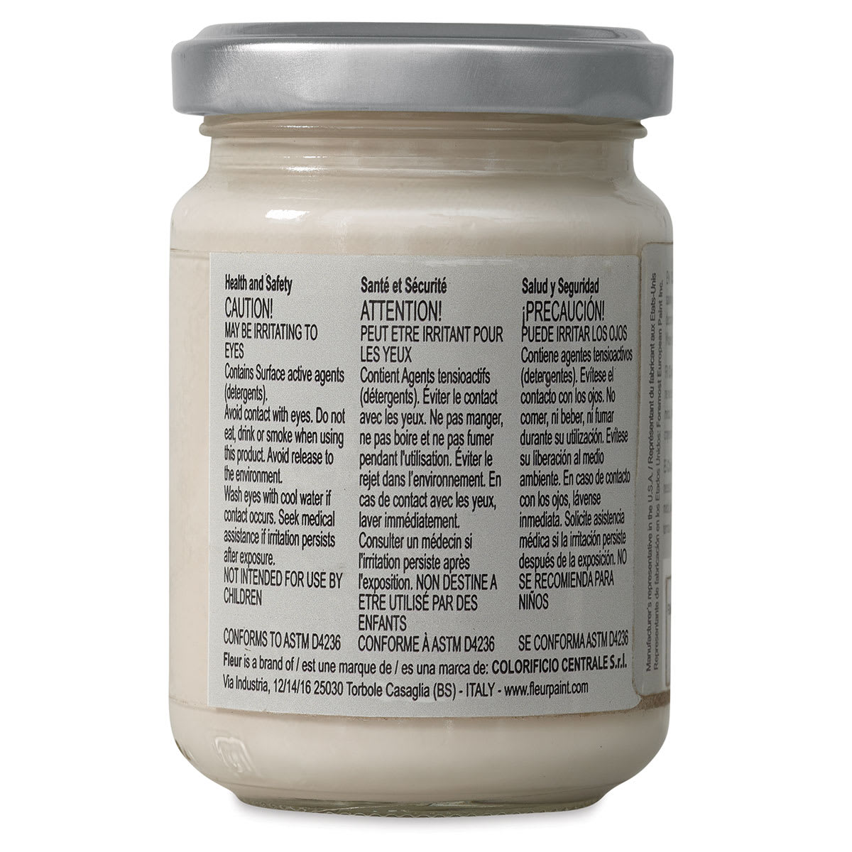 Fleur Chalky Look Paint - Taupe Sophistication, 4.4 oz jar back