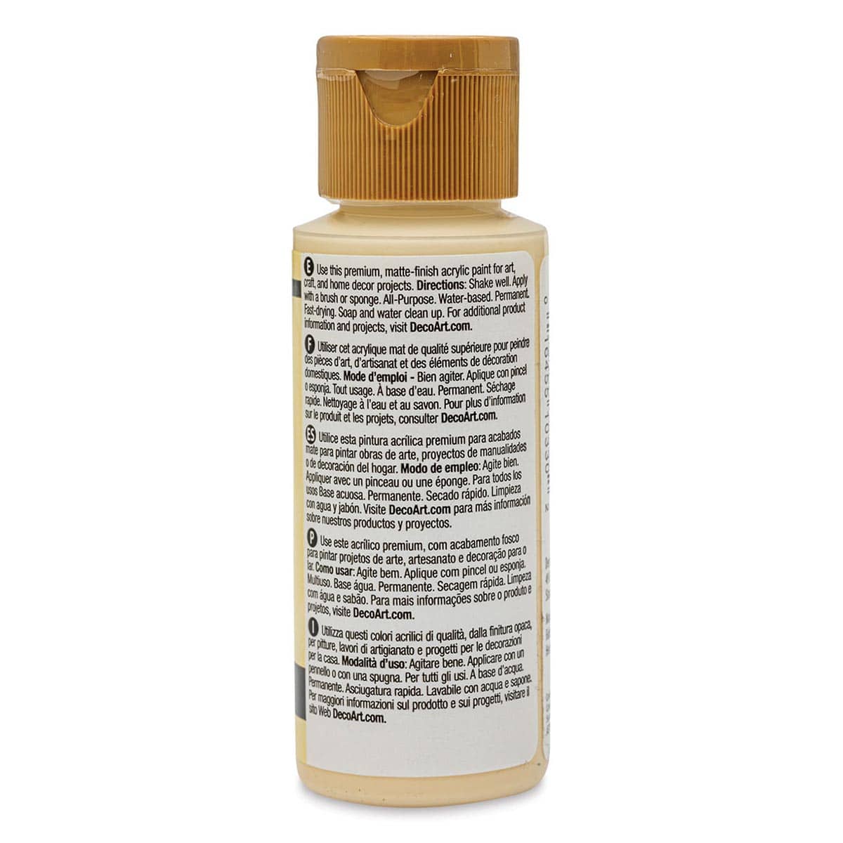 DecoArt Americana Acrylic Paint - Buttermilk, 2 oz (Back of bottle)