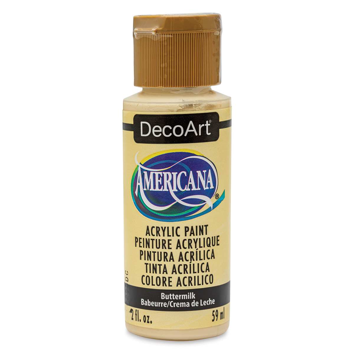 DecoArt Americana Acrylic Paint - Buttermilk, 2 oz (Front of bottle)