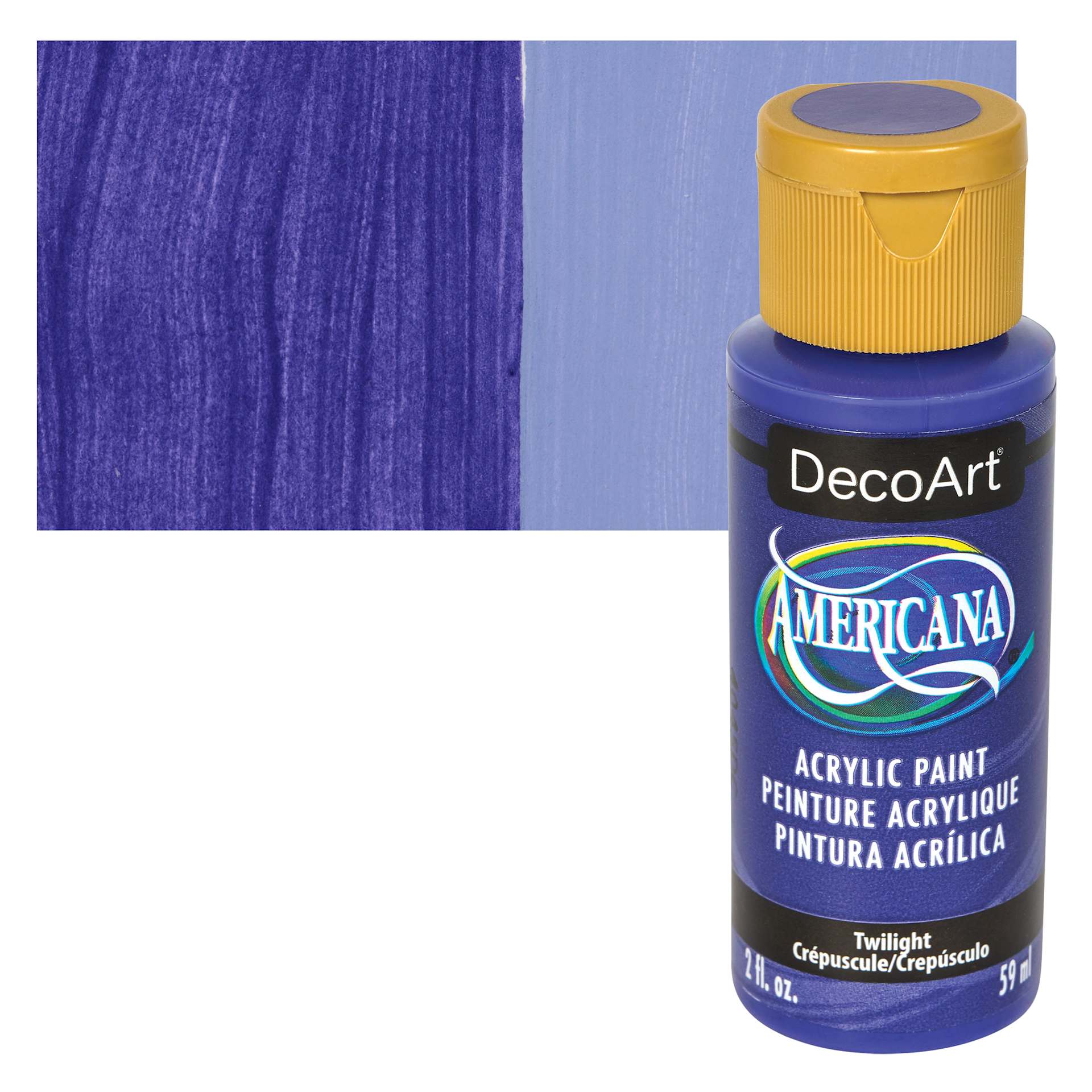 DecoArt Americana Acrylic Paint - Twilight, 2 oz bottle and swatch
