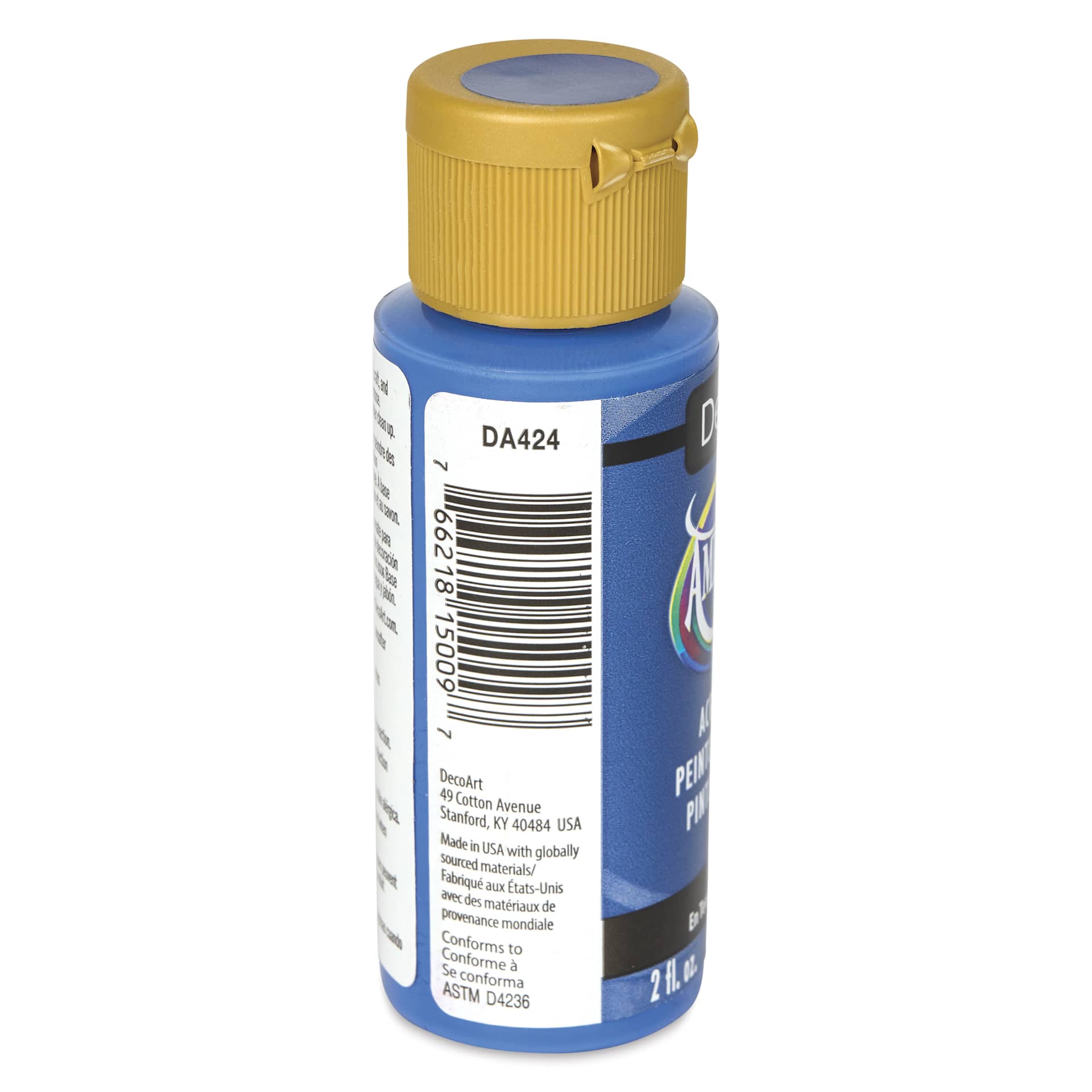 DecoArt Americana Acrylic Paint - Stormy, 2 oz bottle back