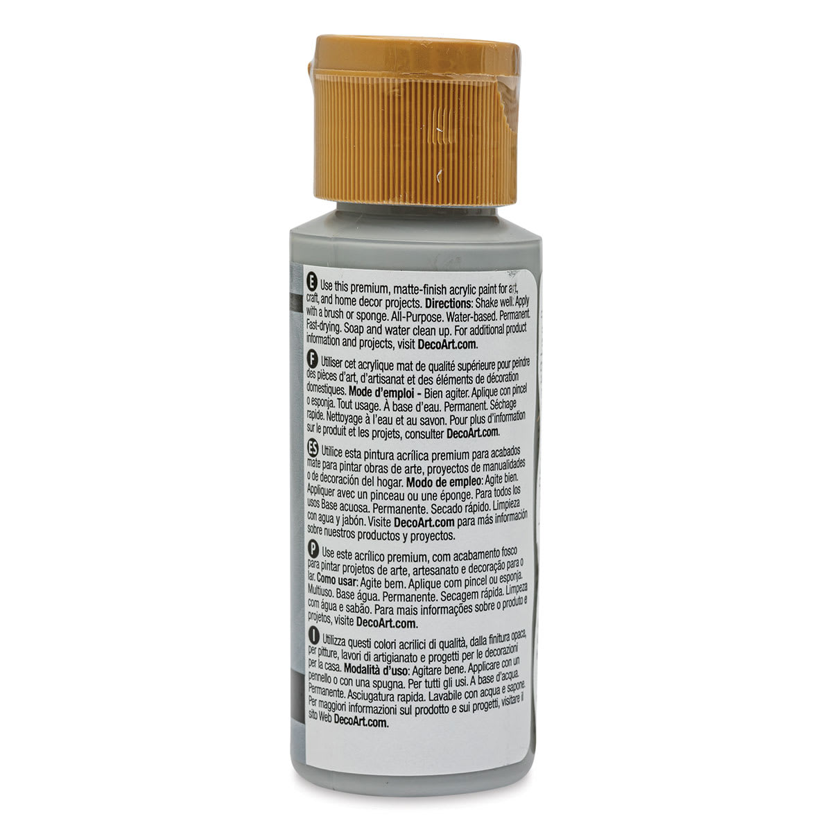 DecoArt Americana Acrylic Paint - Slate Gray, 2 oz (Back of bottle)