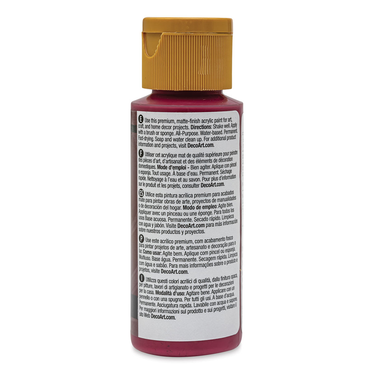 00769-3313-M-4ww.jpgDecoArt Americana Acrylic Paint - Cranberry Wine, 2 oz (Back of bottle)