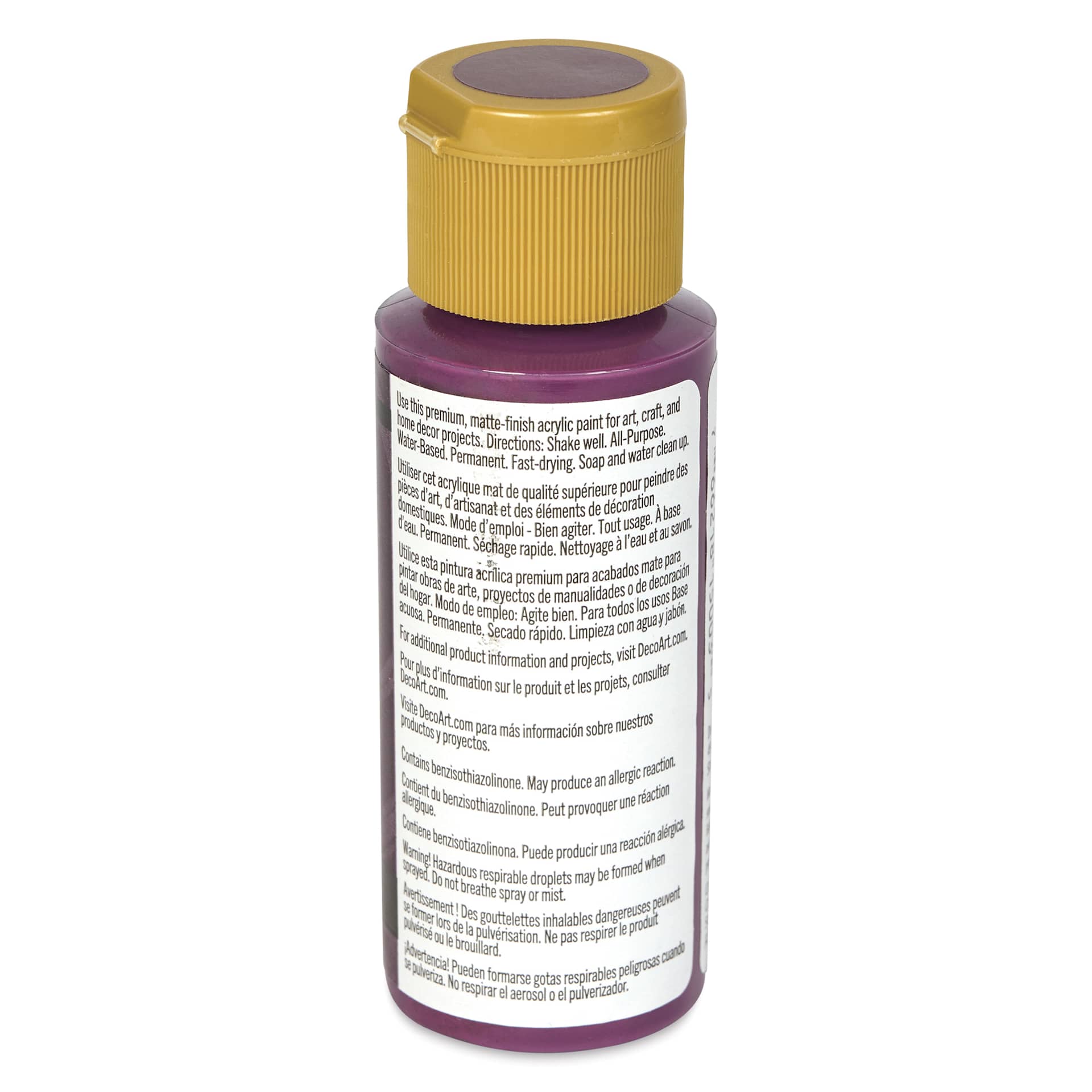 DecoArt Americana Acrylic Paint - Cherry Merlot, 2 oz bottle side