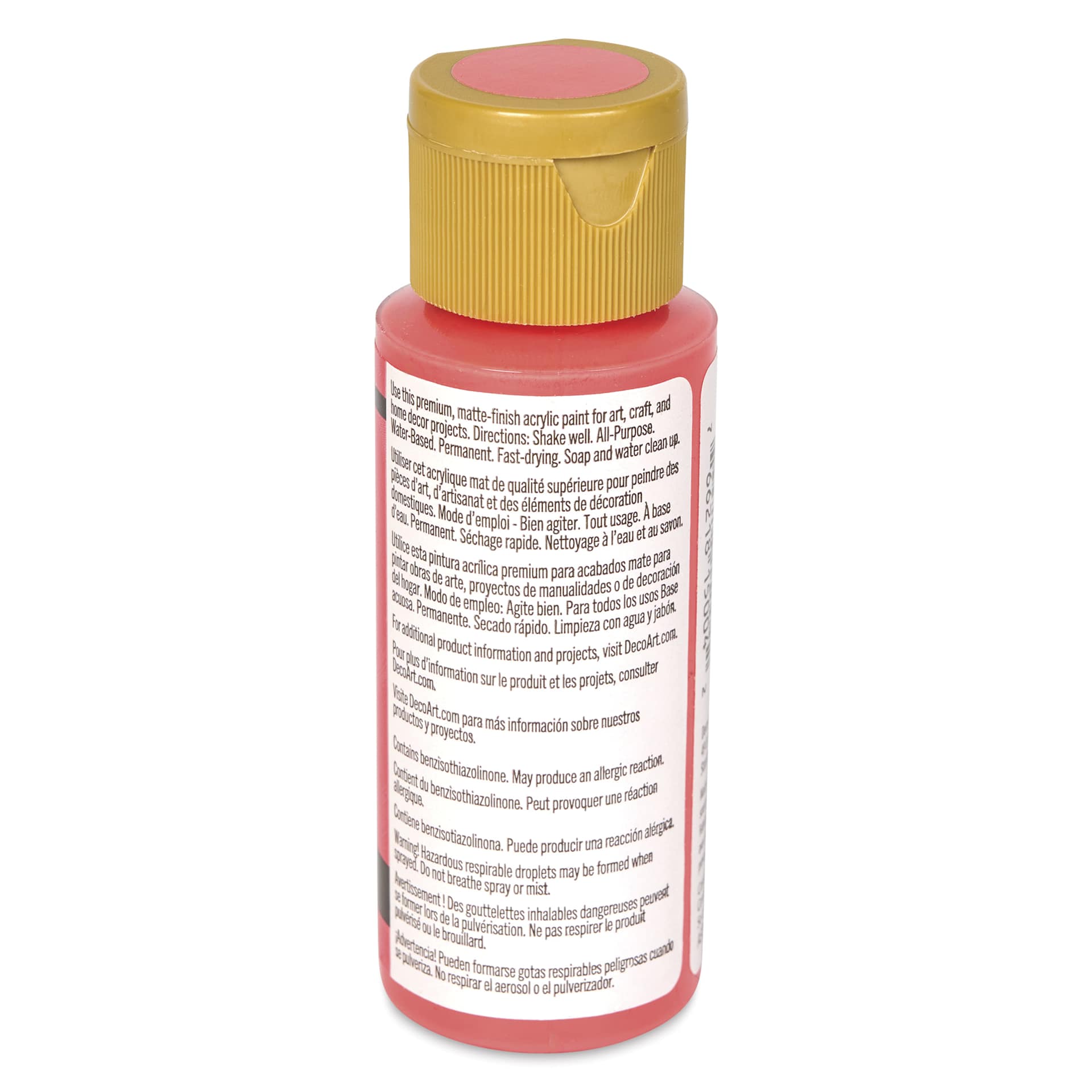 DecoArt Americana Acrylic Paint - Teaberry, 2 oz bottle side