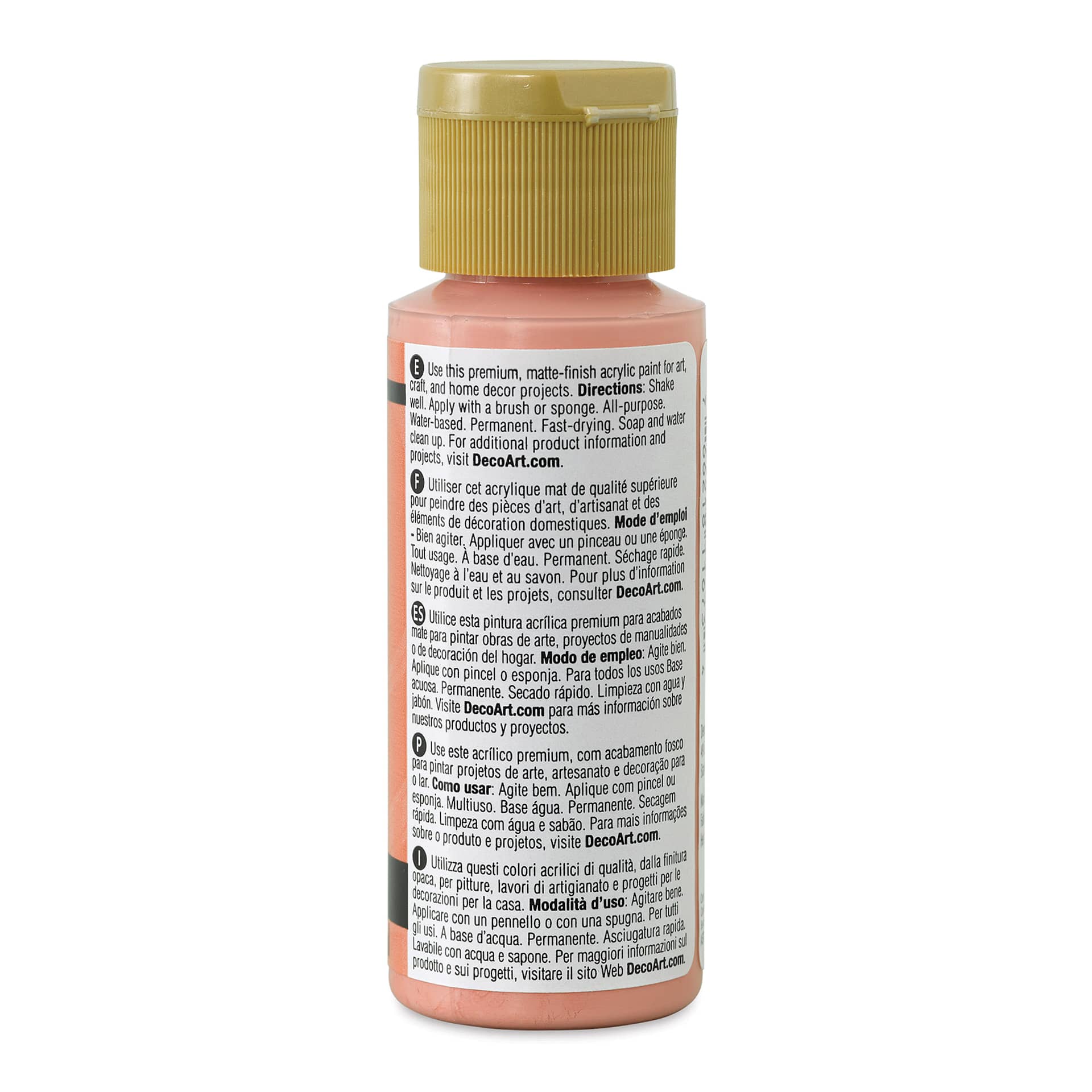 DecoArt Americana Acrylic Paint - Vintage Pink, 2 oz (Back of bottle)