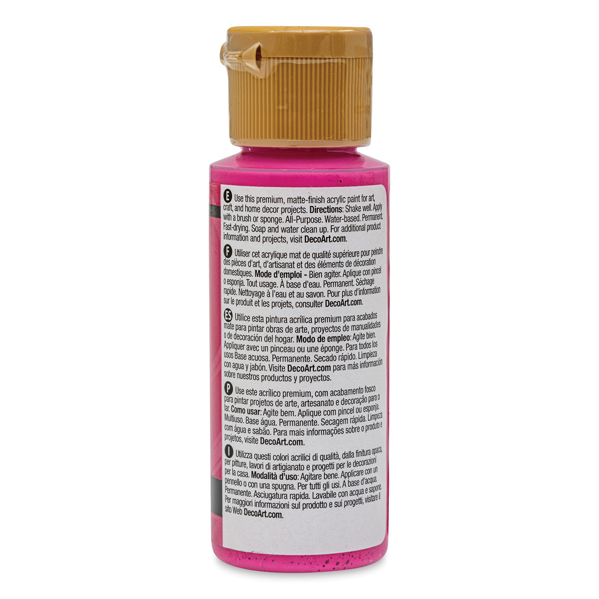 DecoArt Americana Acrylic Paint - Royal Fuschia, 2 oz (Back of bottle)