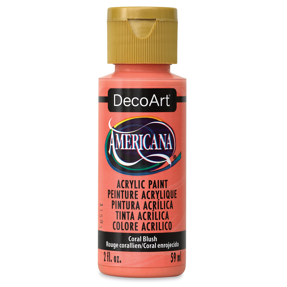 DecoArt Americana Acrylic Paint - Coral Blush (Front of bottle)