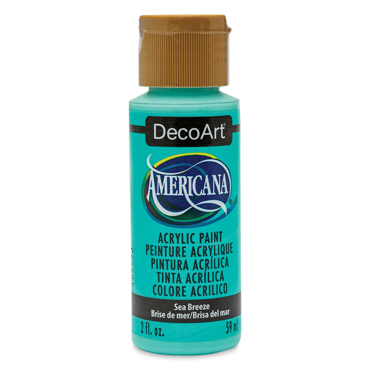 DecoArt Americana Acrylic Paint - Sea Breeze, 2 oz (Front of bottle)