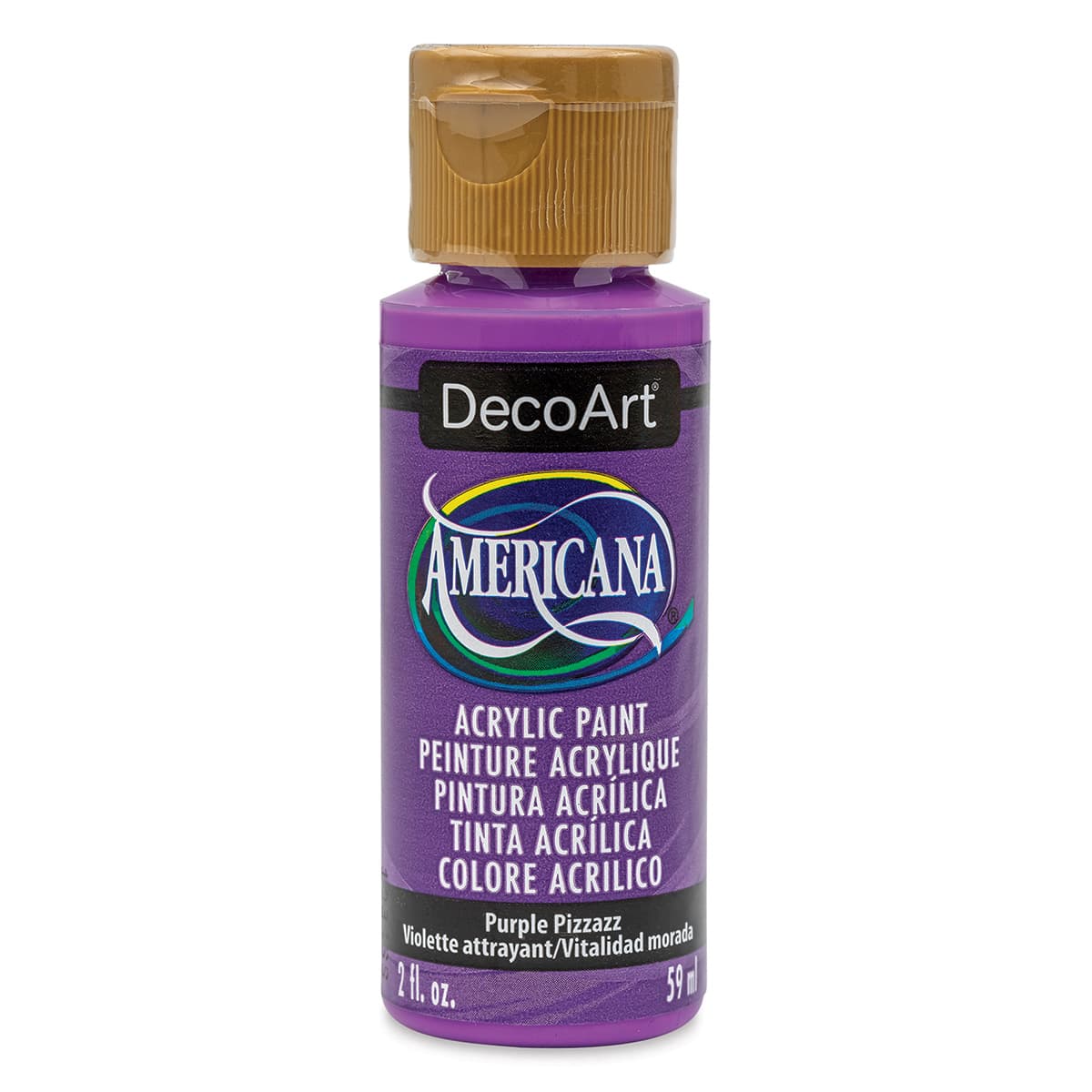 DecoArt Americana Acrylic Paint - Purple Pizzazz, 2 oz (Front of bottle)