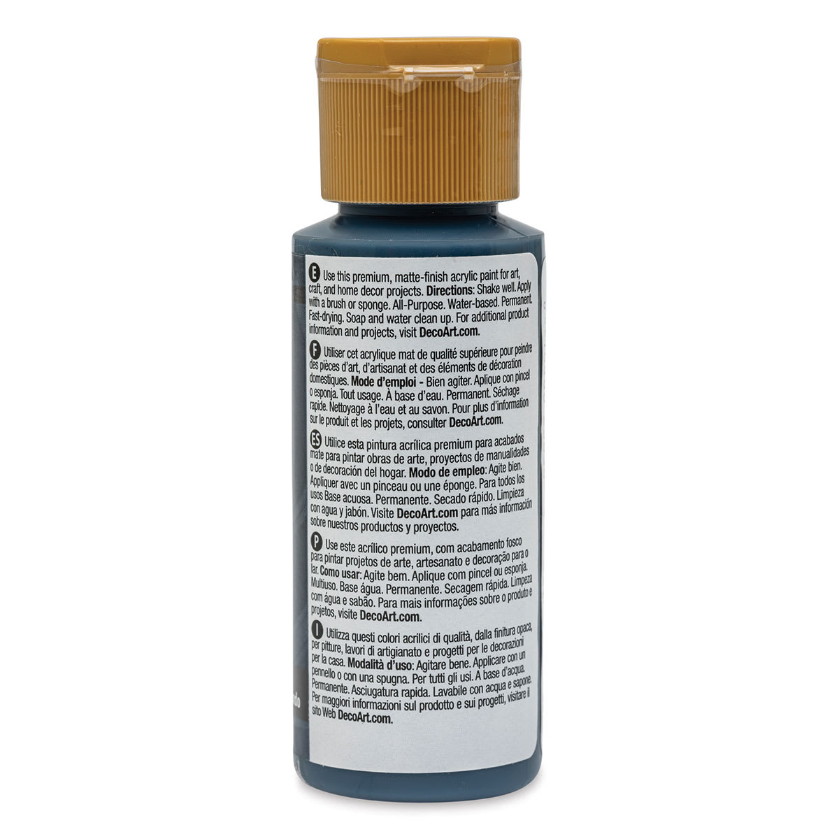 DecoArt Americana Acrylic Paint - Deep Midnight Blue, 2 oz (Back of bottle)