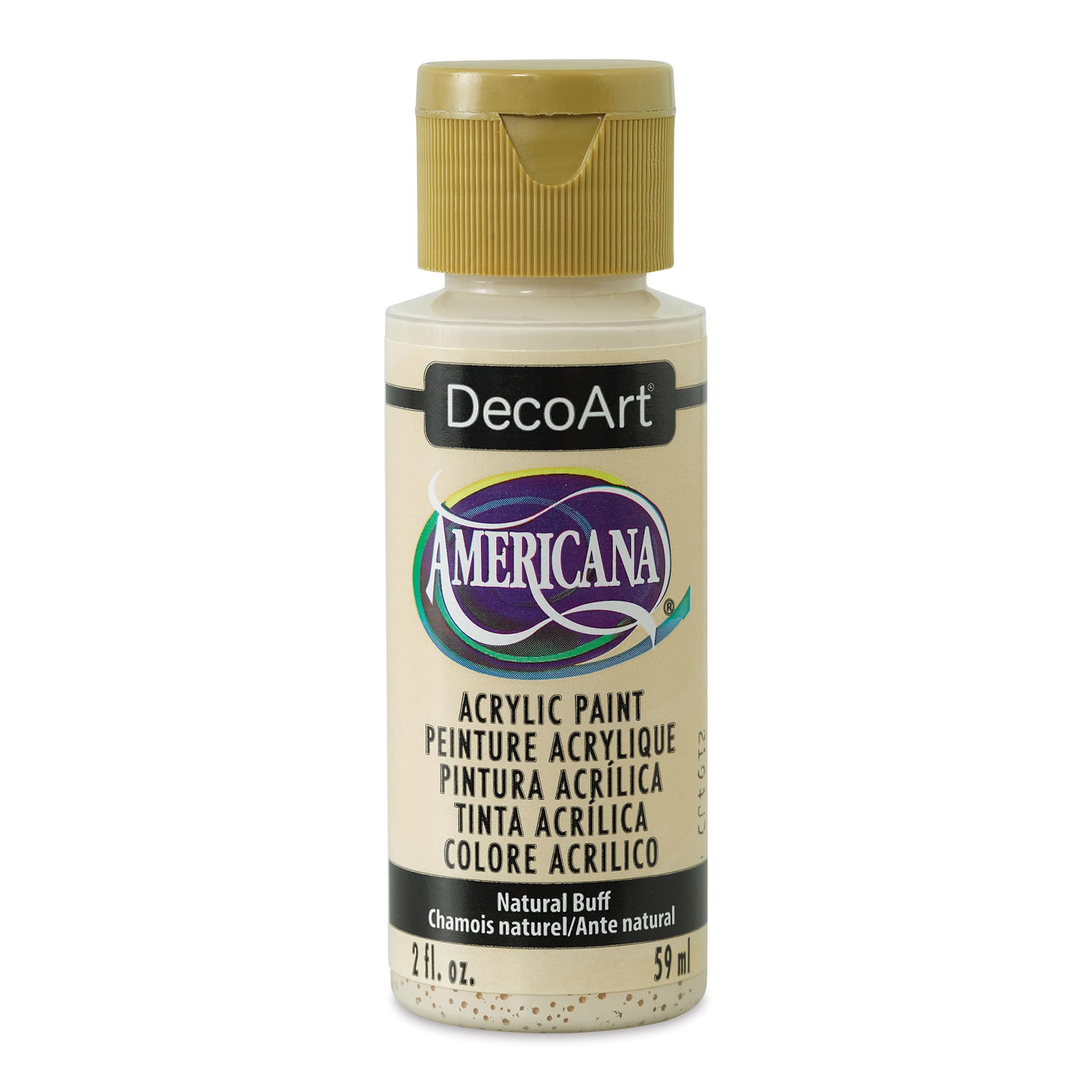 DecoArt Americana Acrylic Paint - Natural Buff, 2 oz (Front of bottle)