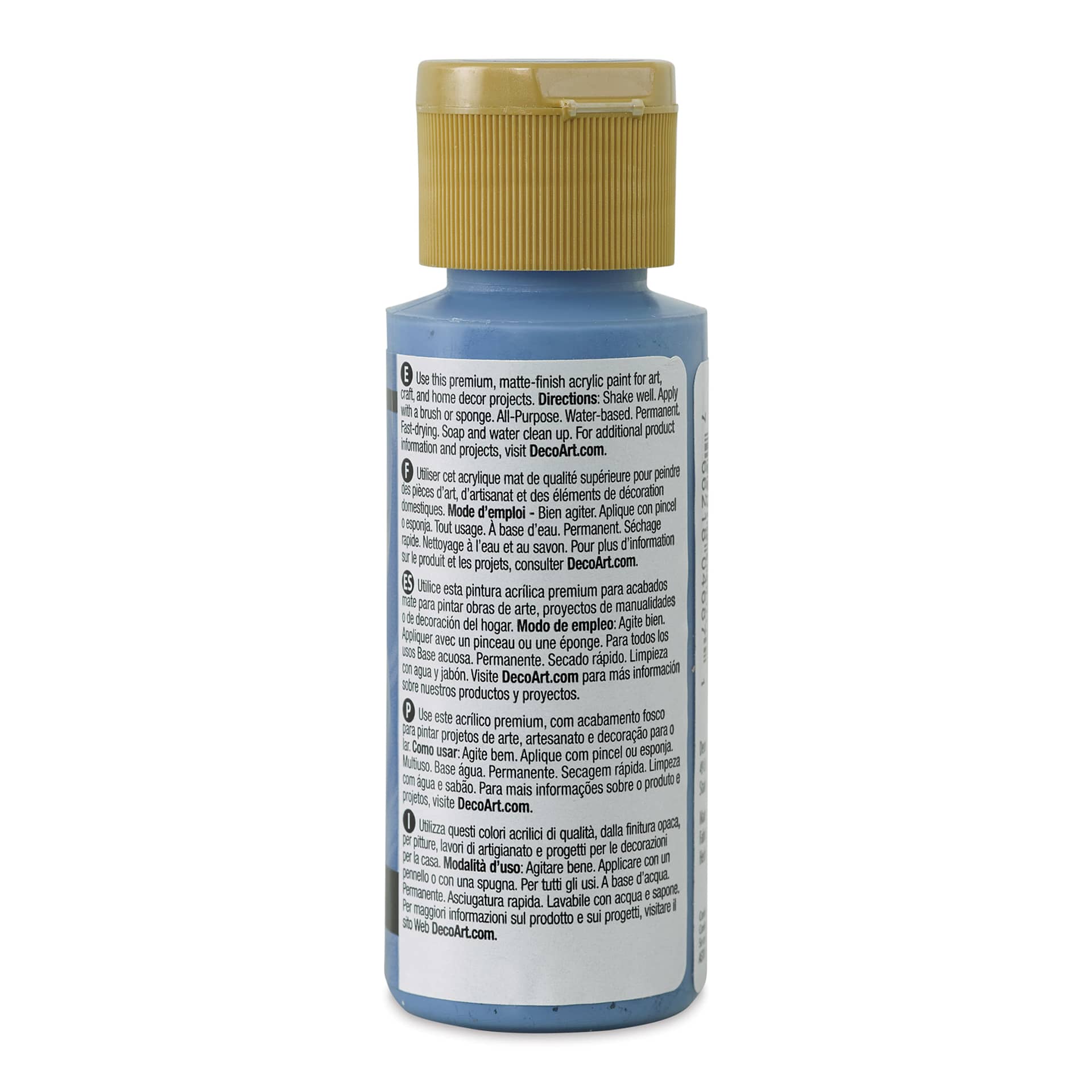 DecoArt Americana Acrylic Paint - Blue Harbor, 2 oz (Back of bottle)