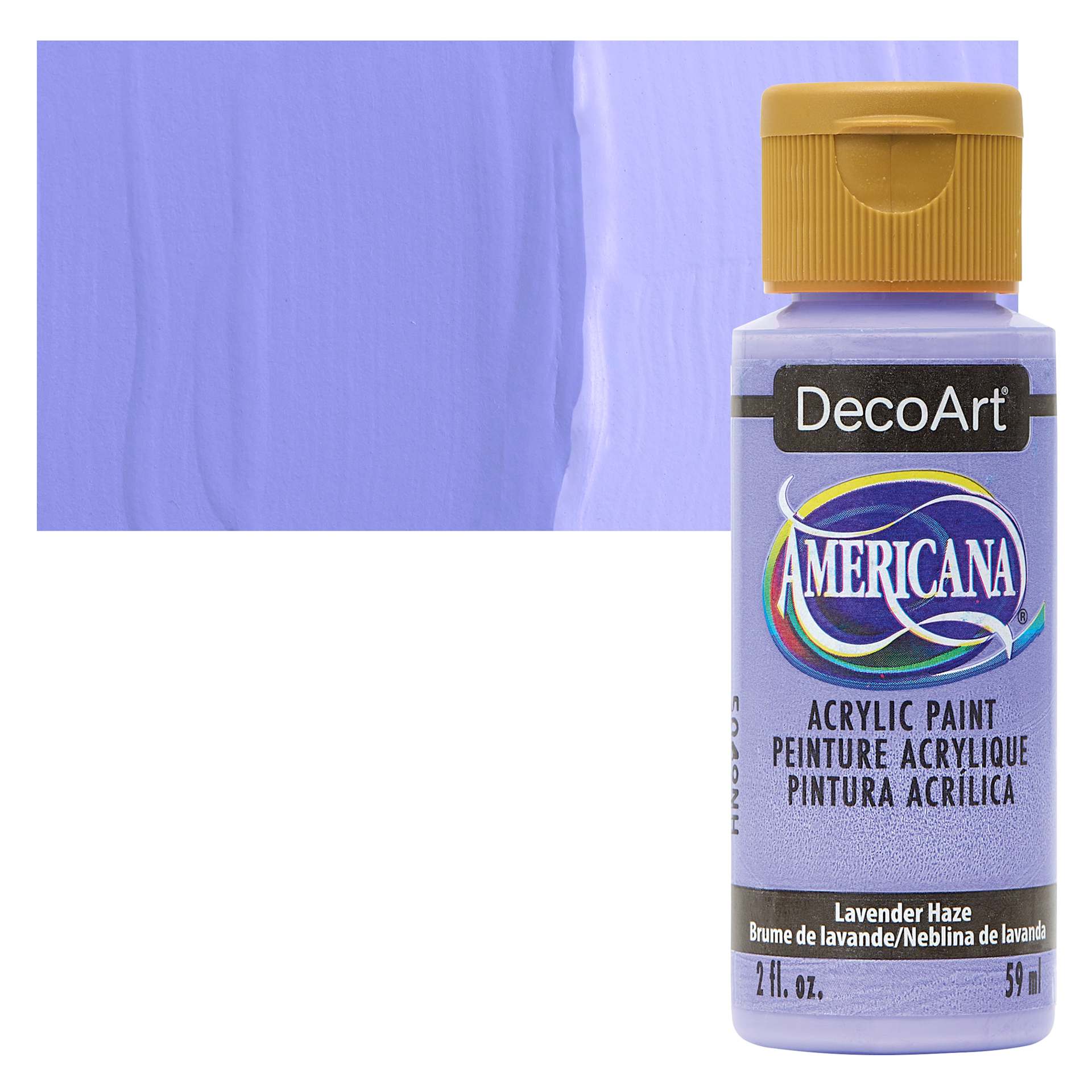 DecoArt Americana Acrylic Paint - Lavender Haze, 2 oz bottle and swatch