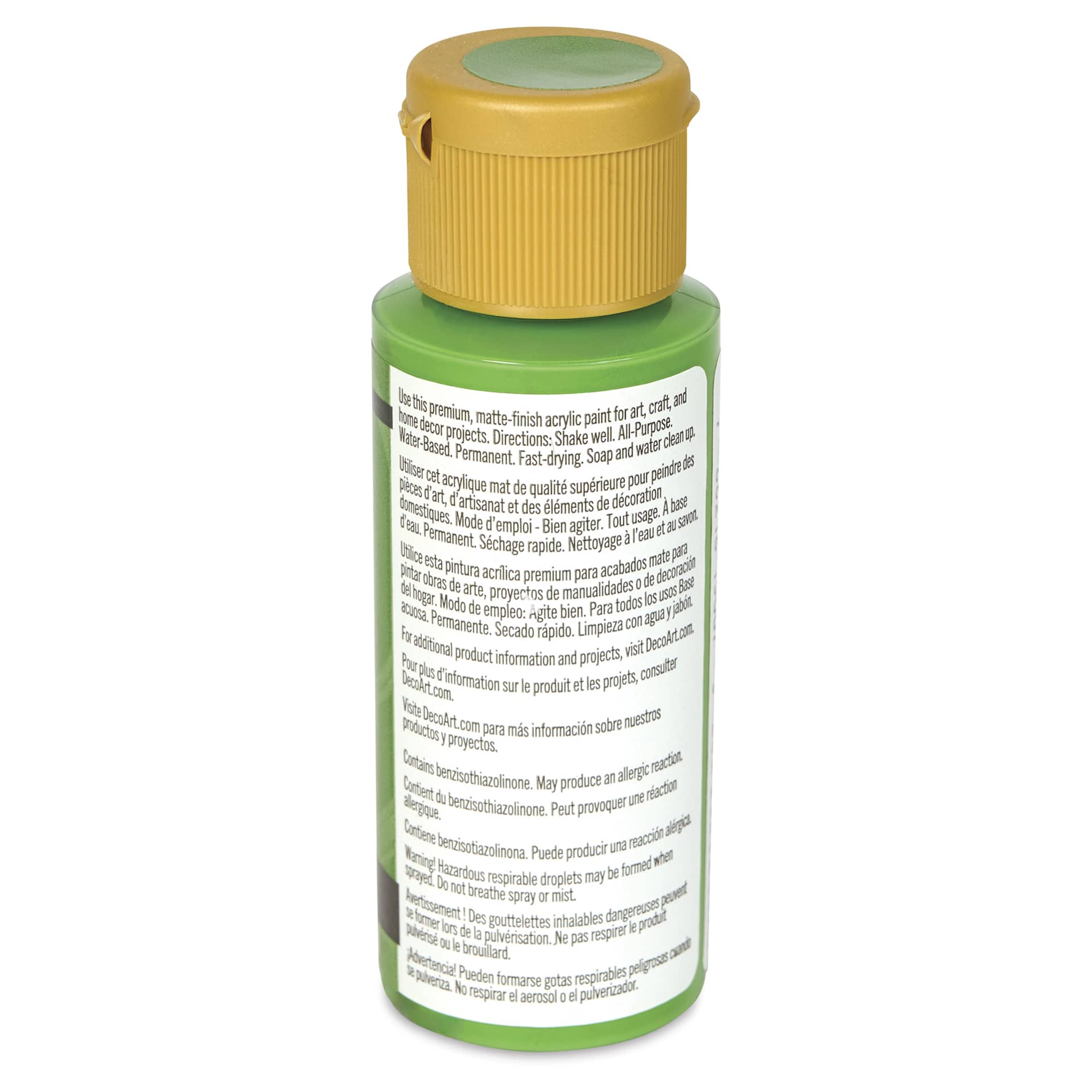 DecoArt Americana Acrylic Paint - New Leaf, 2 oz bottle side