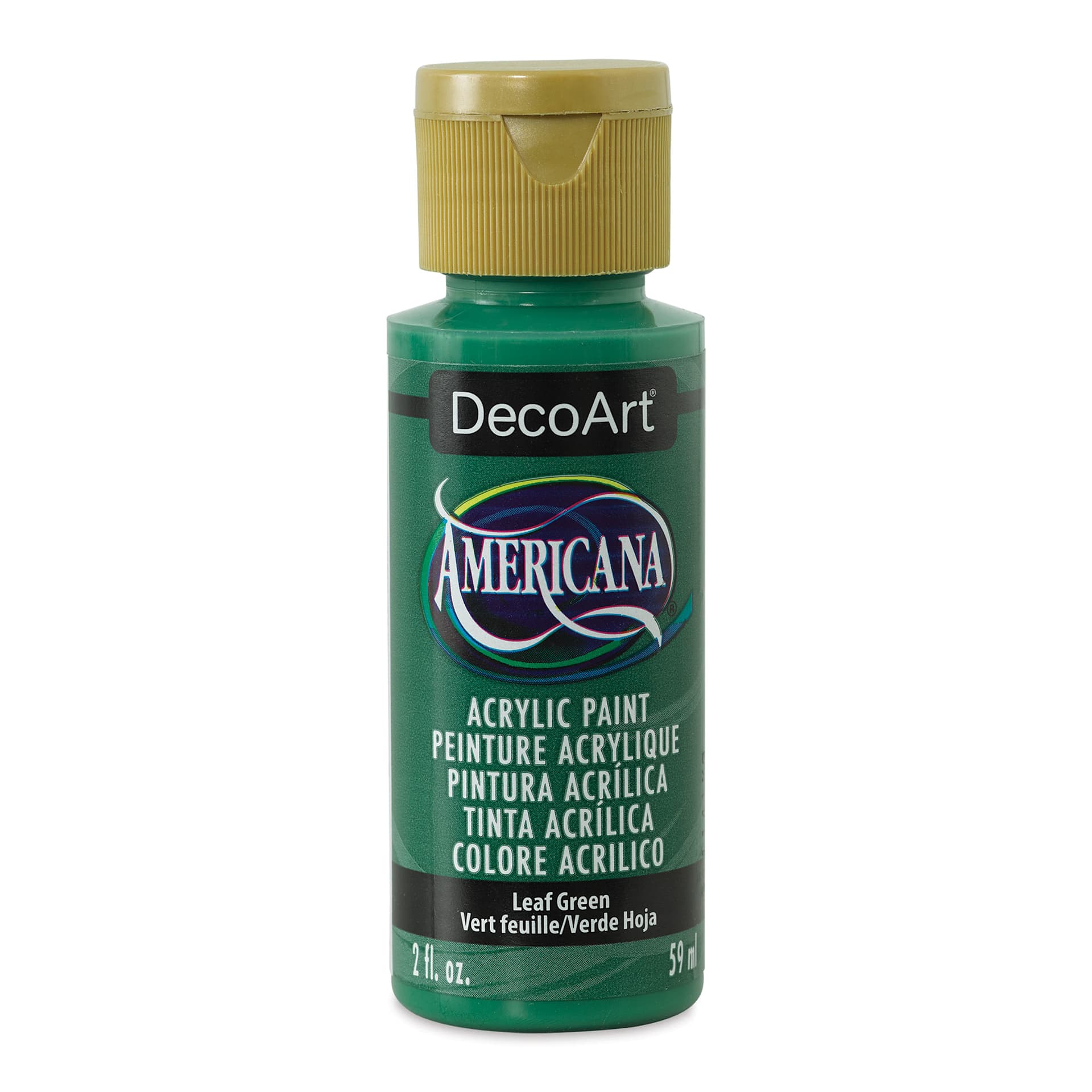 DecoArt Americana Acrylic Paint - Leaf Green, 2 oz (Front of bottle)