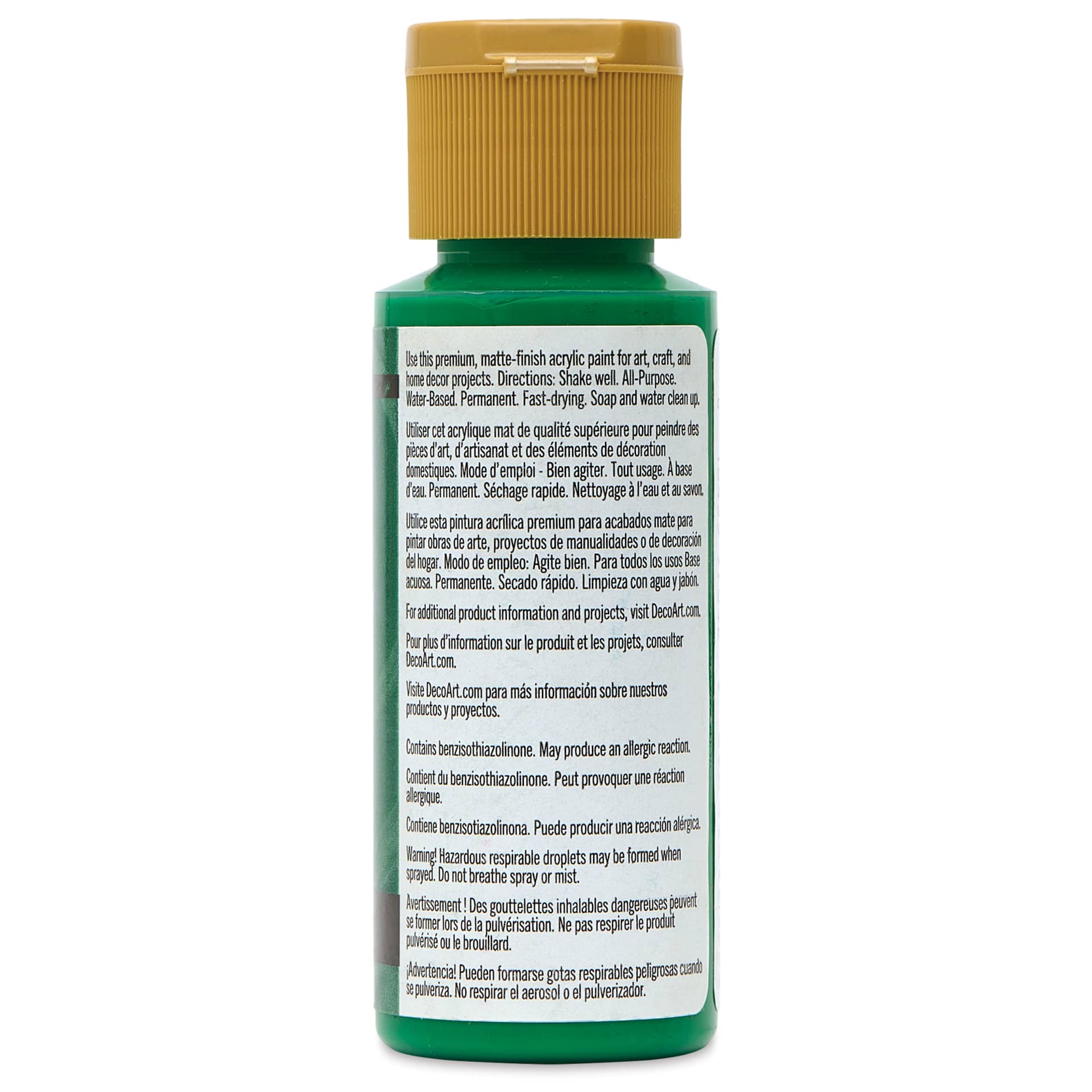 DecoArt Americana Acrylic Paint - Fairway Green, 2 oz, back label