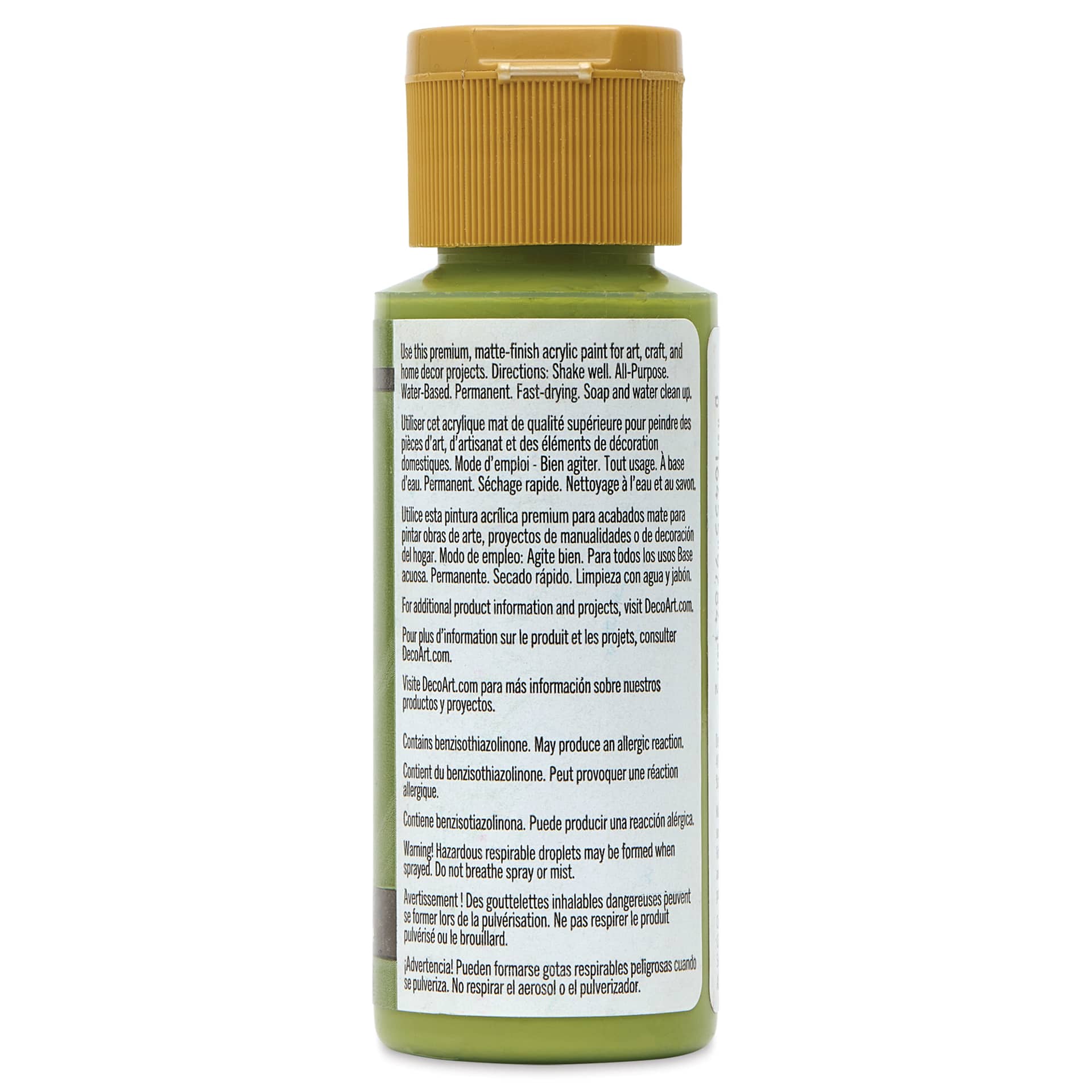 DecoArt Americana Acrylic Paint - Avocado Toast, 2 oz, back label