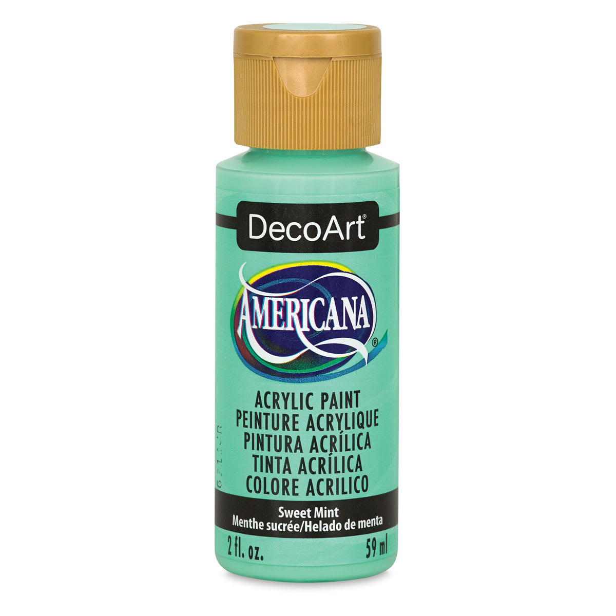 DecoArt Americana Acrylic Paint - Sweet Mint, 2 oz (Front of bottle)